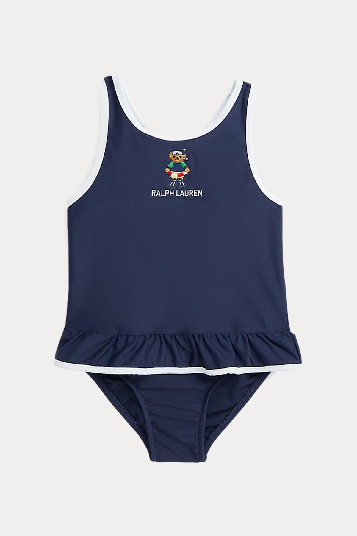 Polo Ralph Lauren Kids 3-24 Aylık Kız Bebek Polo Bear Fırfırlı Mayo