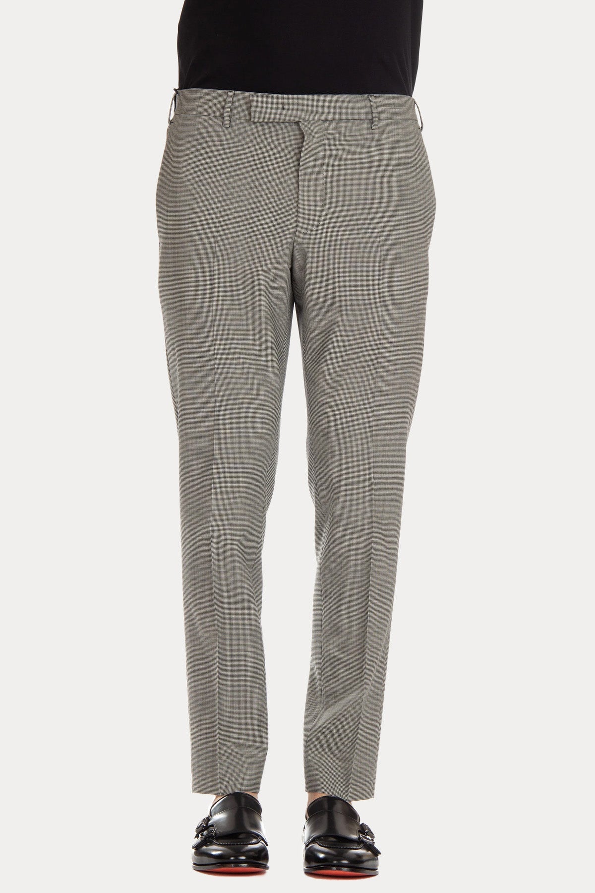 Pantaloni Torino Kazayağı Desenli Yandan Cepli Streç Pantolon