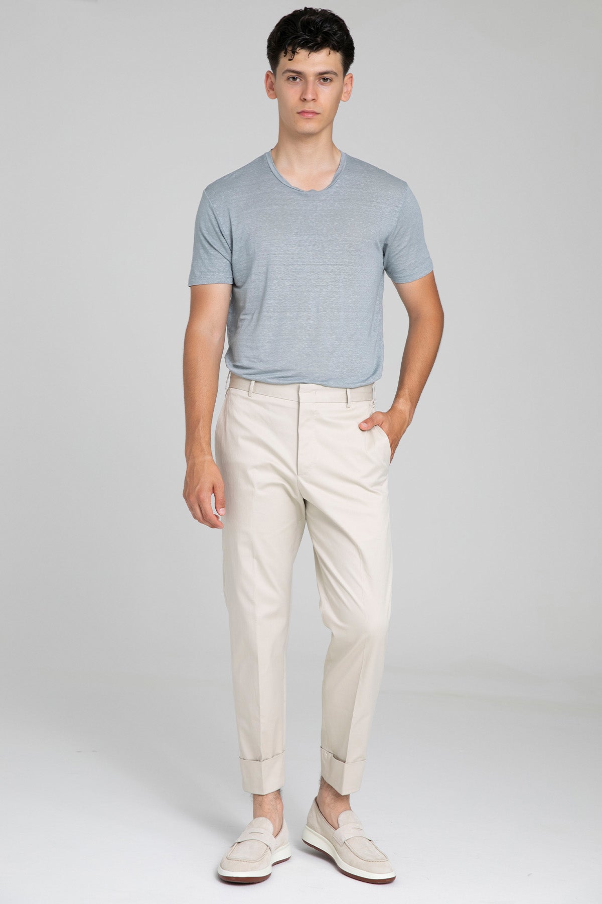 Pantaloni Torino Carrot Fit Yandan Cepli Streç Pantolon