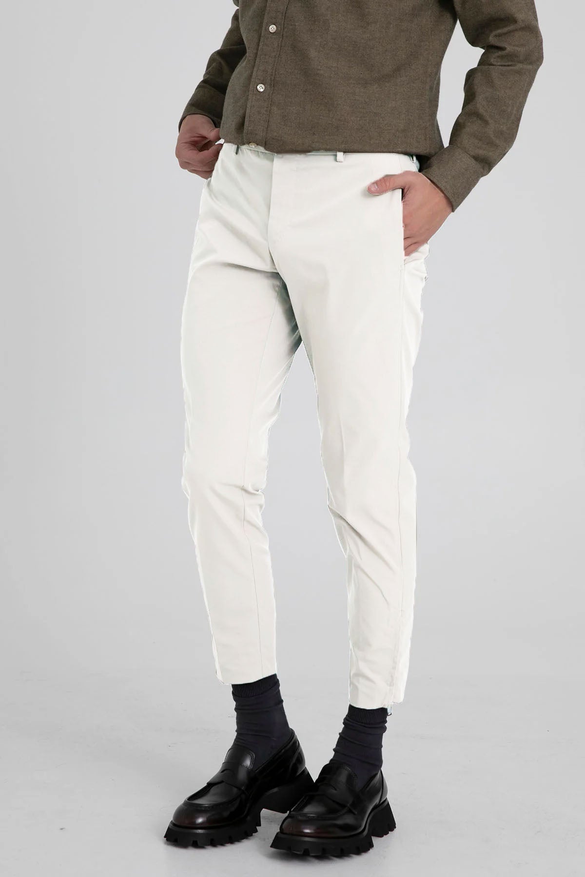 Pantaloni Torino Epsilon Yandan Cepli Paçası Fermuarlı Streç Pantolon