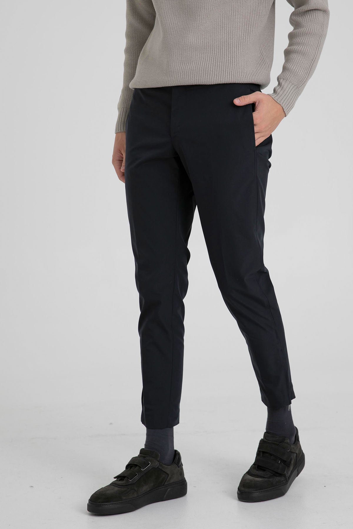 Pantaloni Torino Epsilon Yandan Cepli Paçası Fermuarlı Streç Pantolon-Pantolon-Libas
