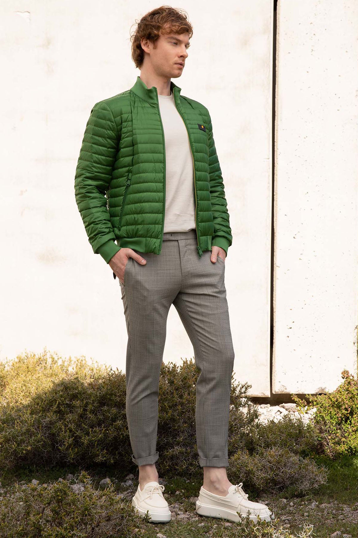 Pantaloni Torino Dieci Fit Ekoseli Yandan Cepli Streç Pantolon-Pantolon-Libas