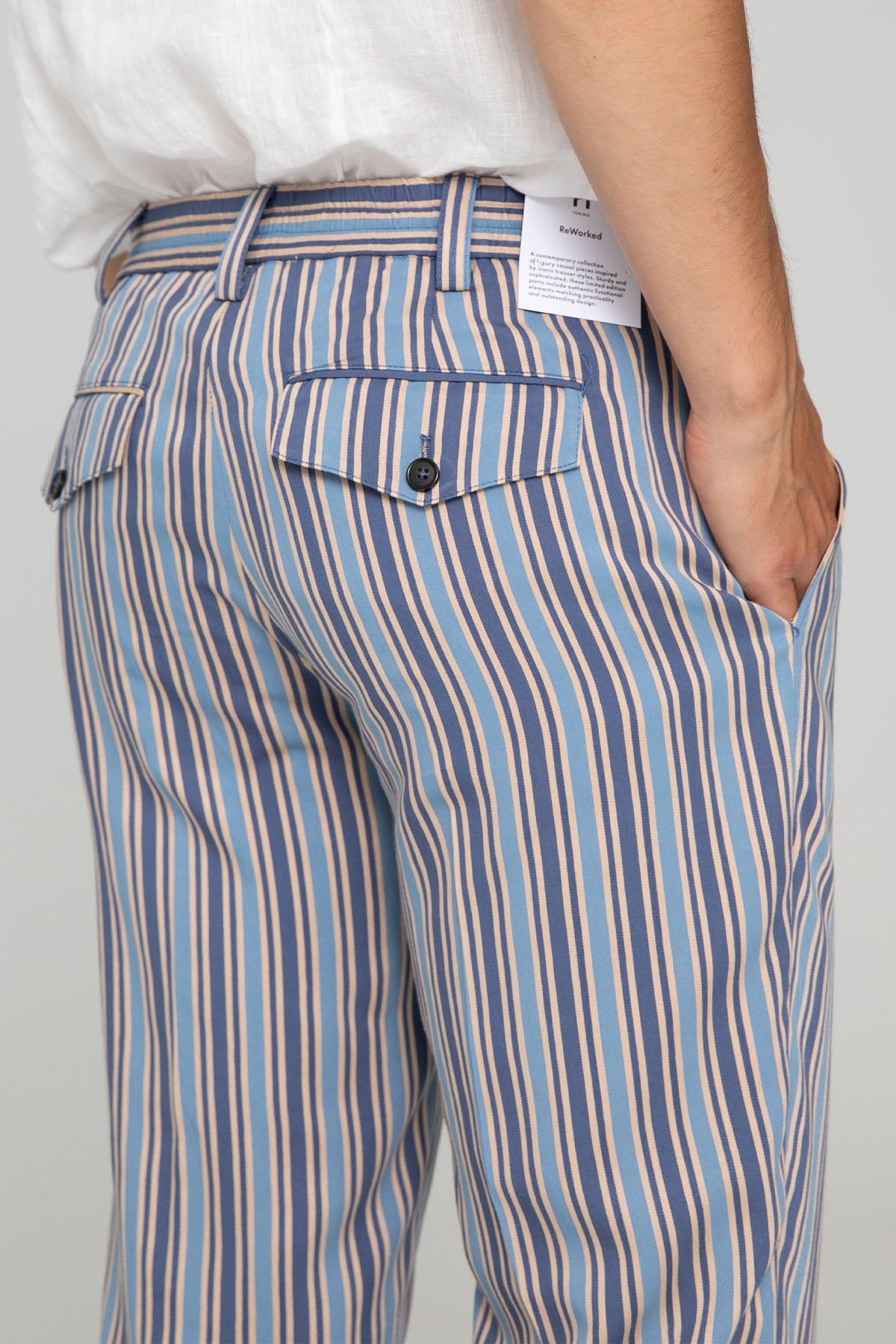 Pantaloni Torino The Rebel Streç Duble Paça Çizgili Pantolon