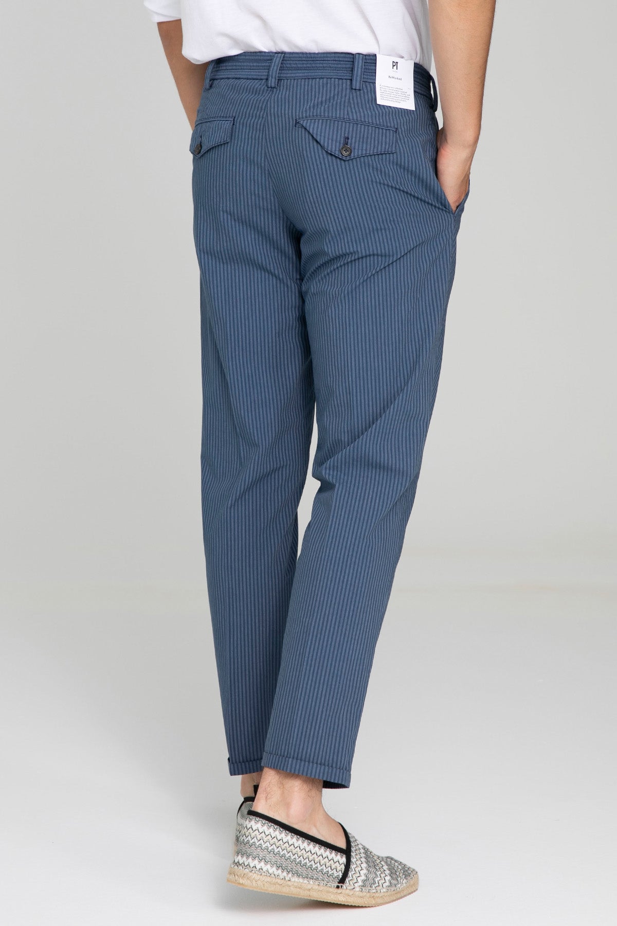 Pantaloni Torino The Rebel Slim Fit Streç Çizgili Pantolon