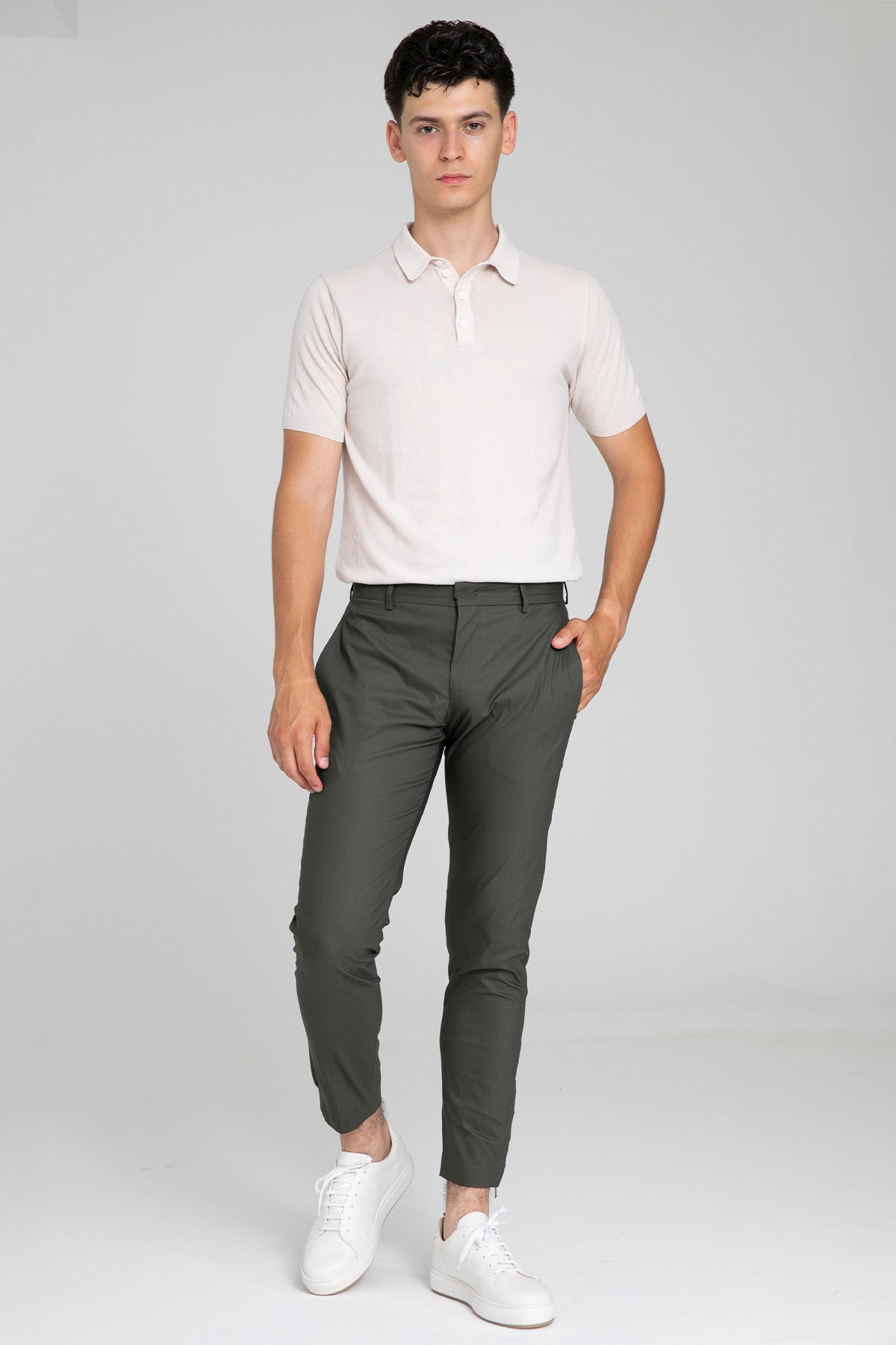 Pantaloni Torino Epsilon Yandan Cepli Paçası Fermuarlı Streç Pantolon