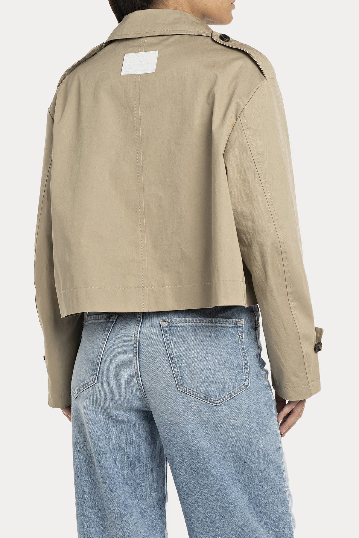 Replay Kruvaze Crop Trençkot Ceket