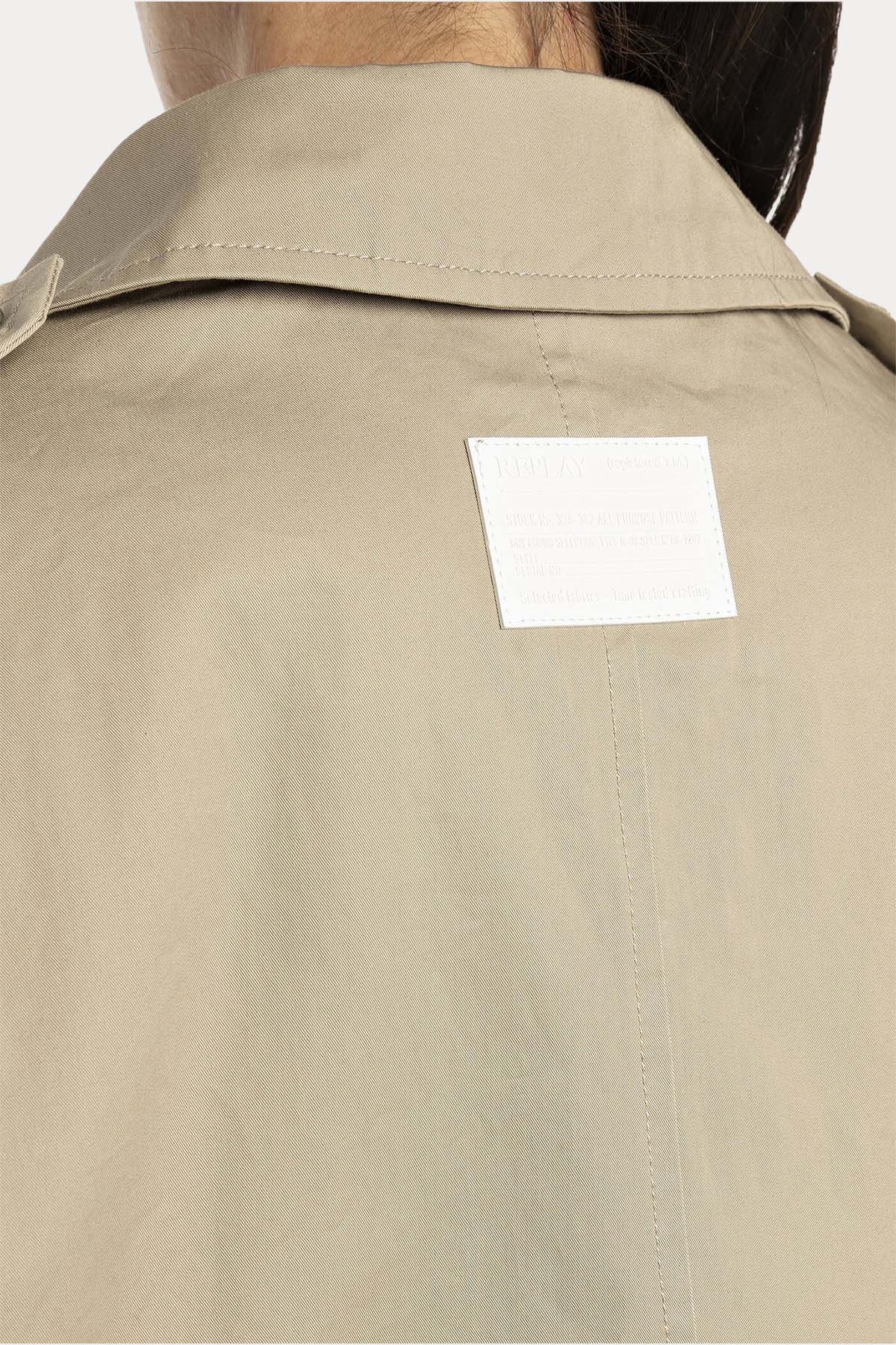 Replay Kruvaze Crop Trençkot Ceket