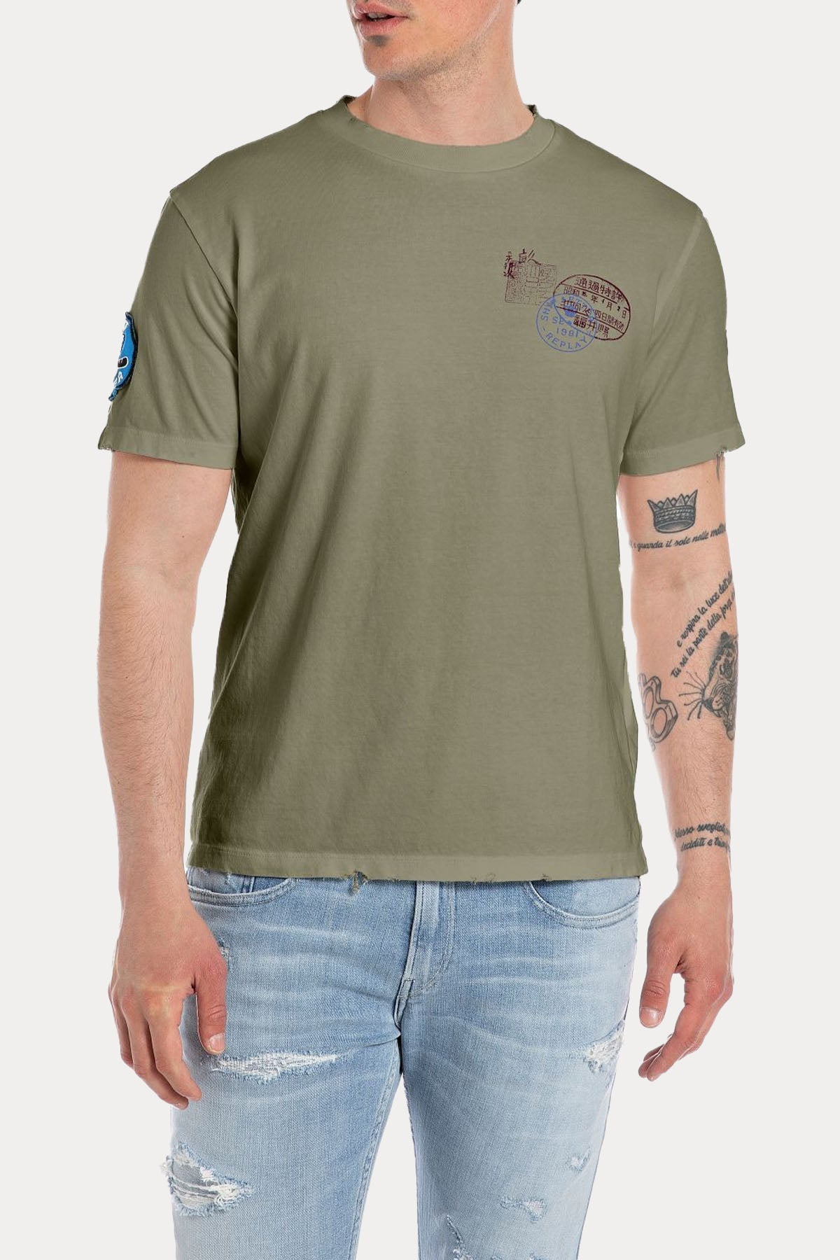 Replay Yuvarlak Yaka Baskılı T-shirt