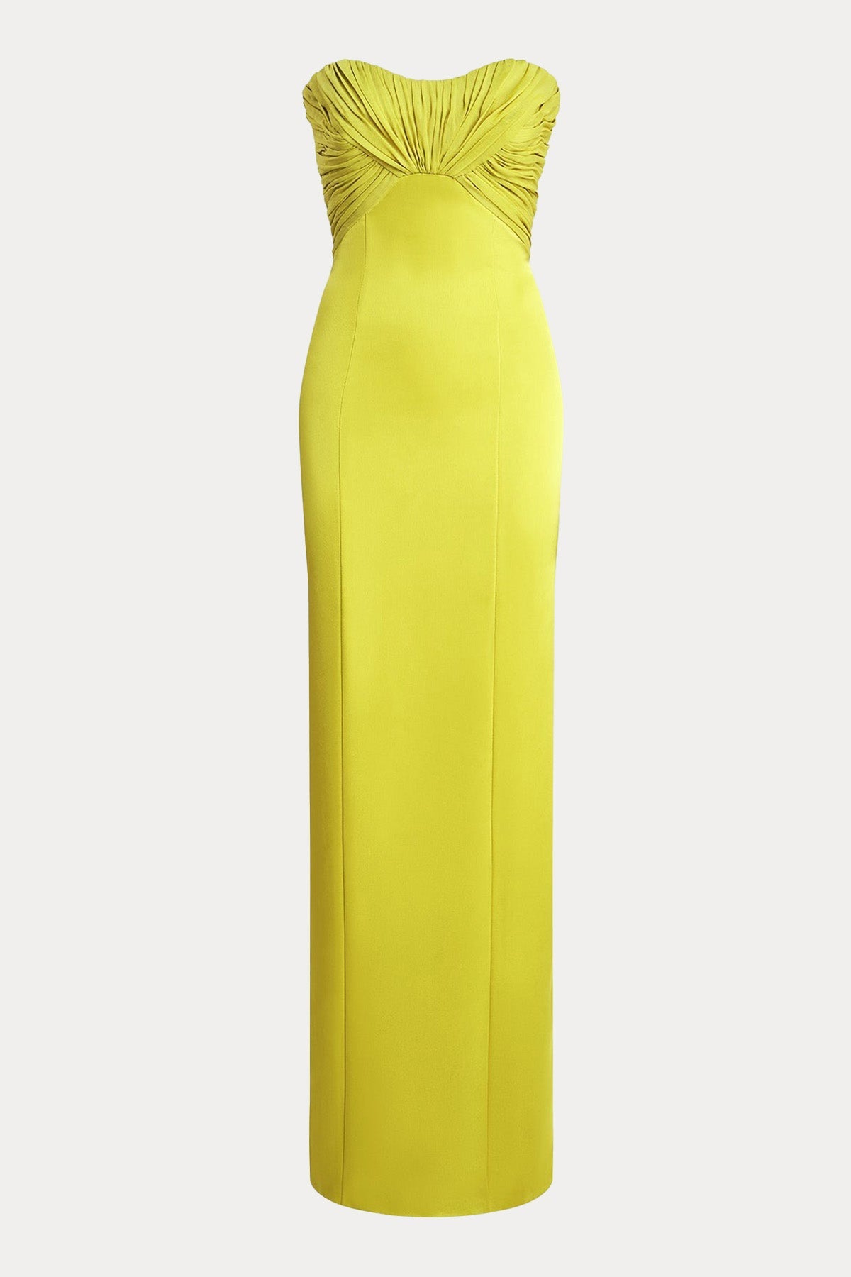 Halston Drapeli Straplez Maxi Abiye Elbise