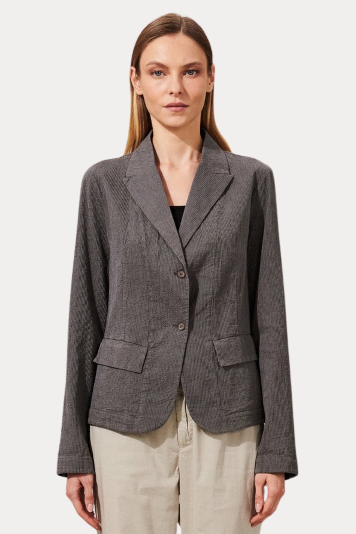 Transit Çift Düğmeli Keten Blazer Ceket
