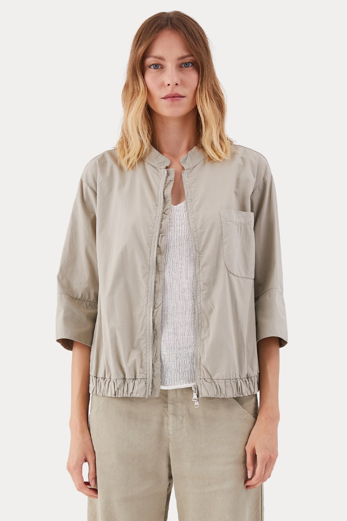 Transit Cep Detaylı Etek Ucu Elastik Ceket