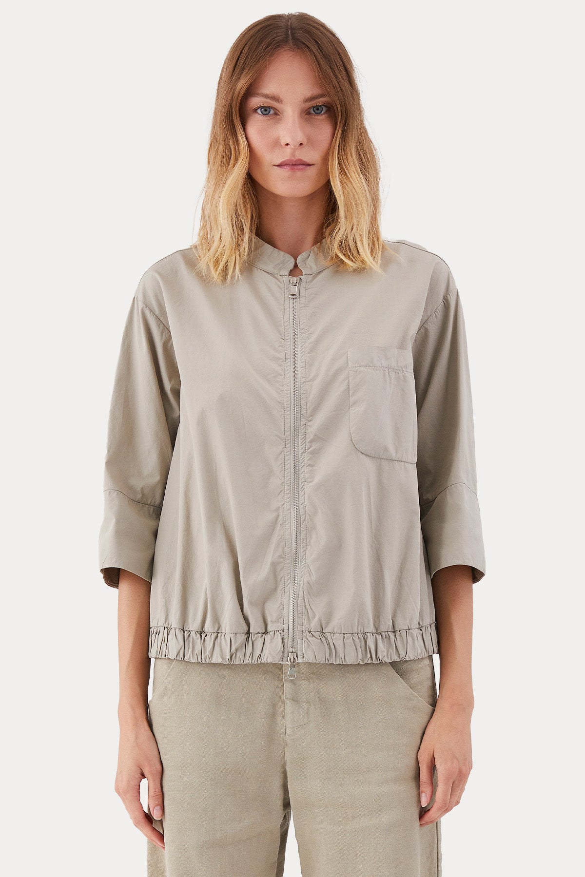 Transit Cep Detaylı Etek Ucu Elastik Ceket