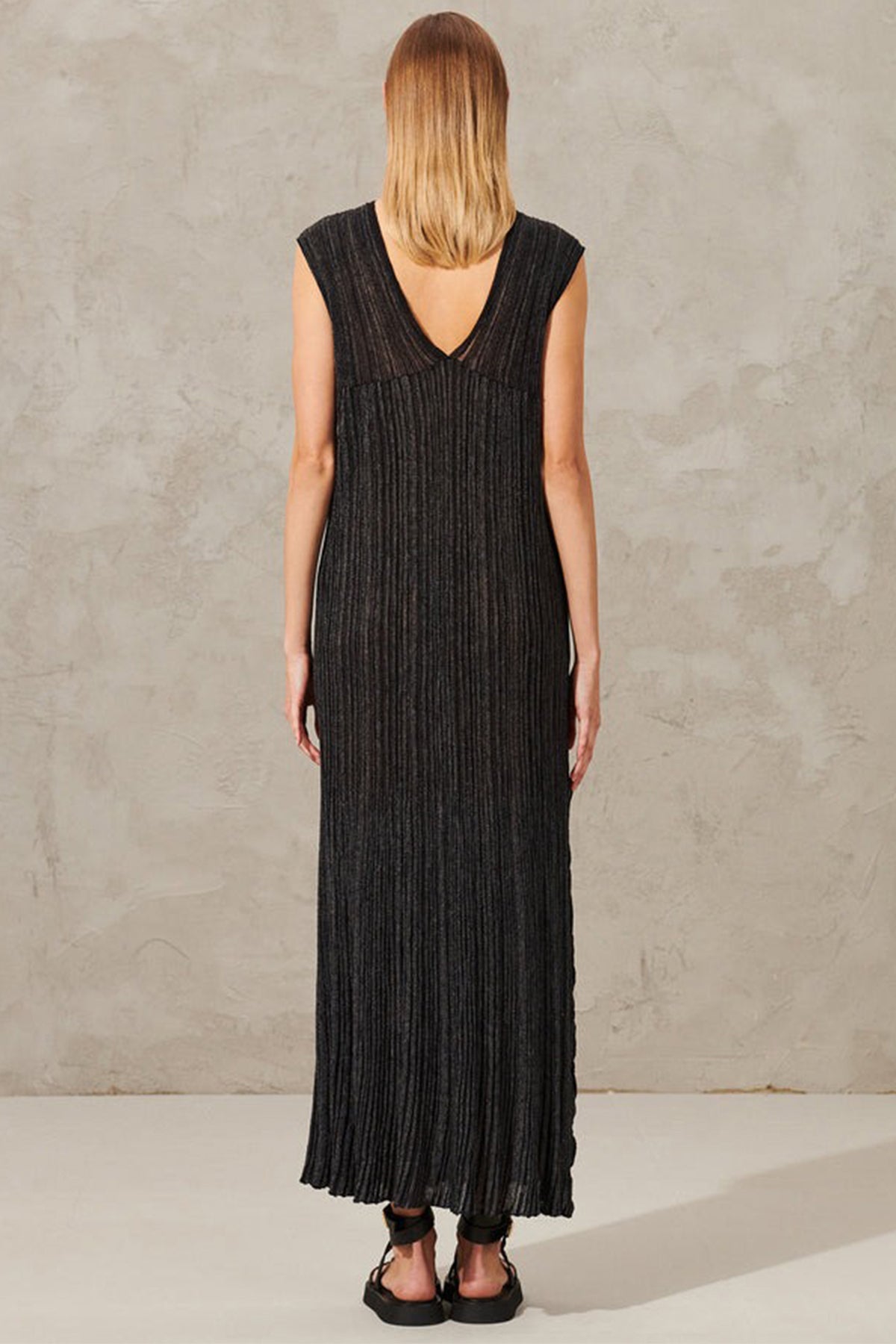 Transit V Yaka Maxi Elbise