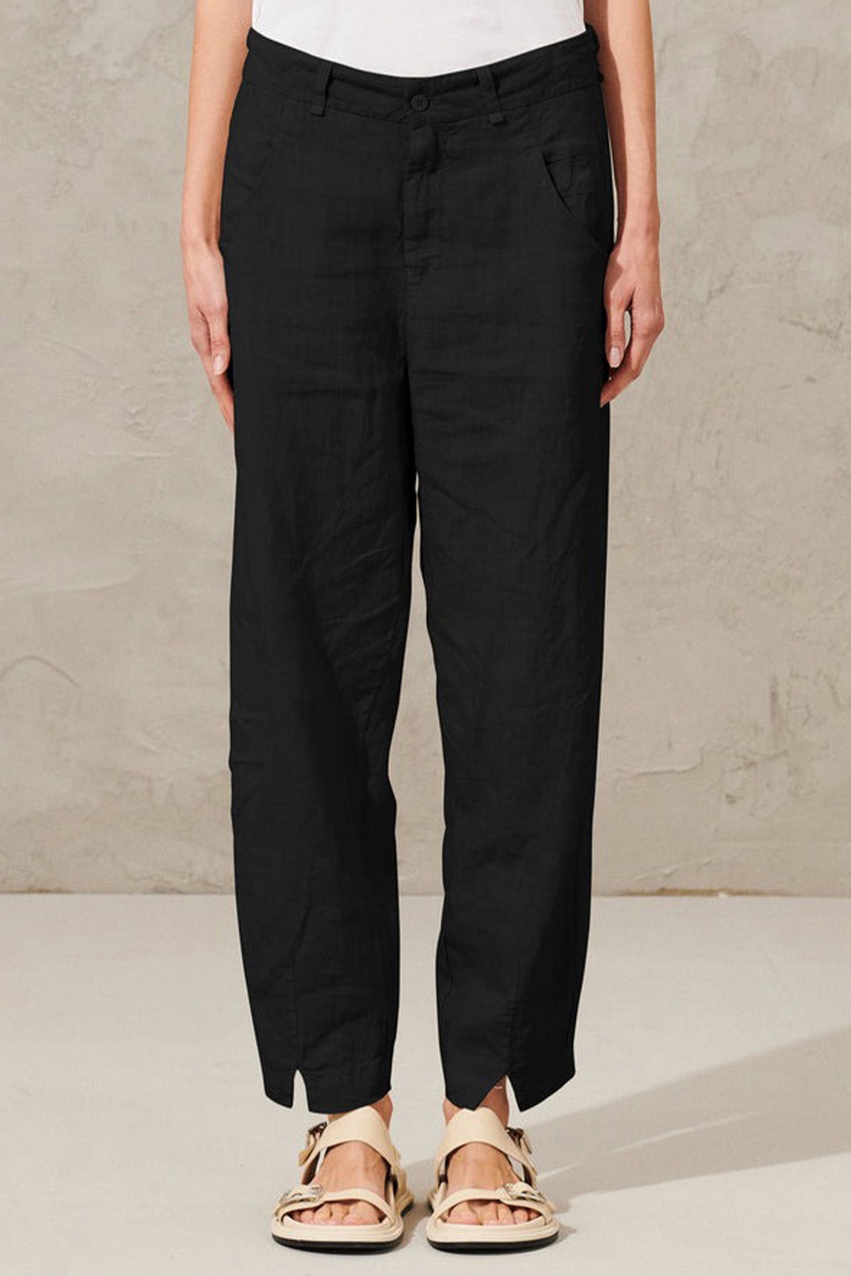 Transit Comfort Fit Yandan Cepli Keten Pantolon