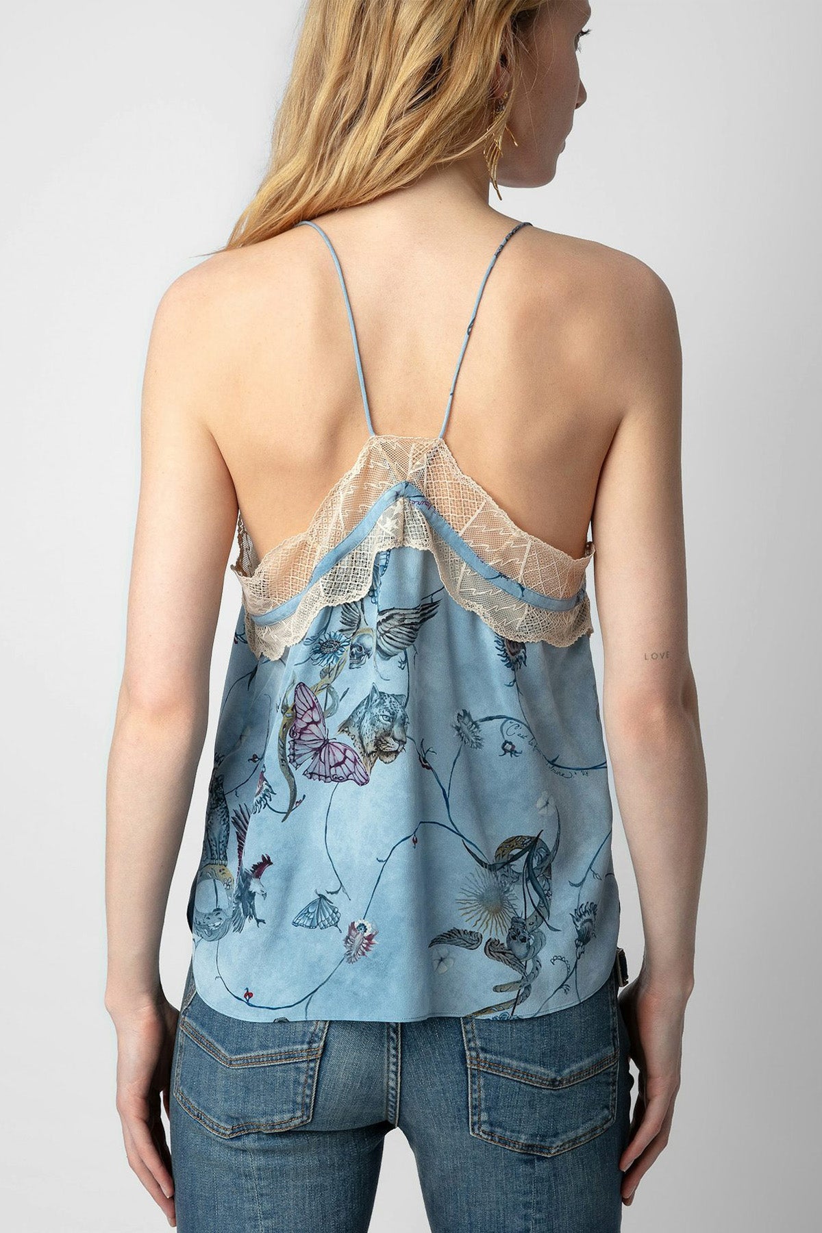 Zadig & Voltaire Dantel Detaylı Askılı Desenli Bluz