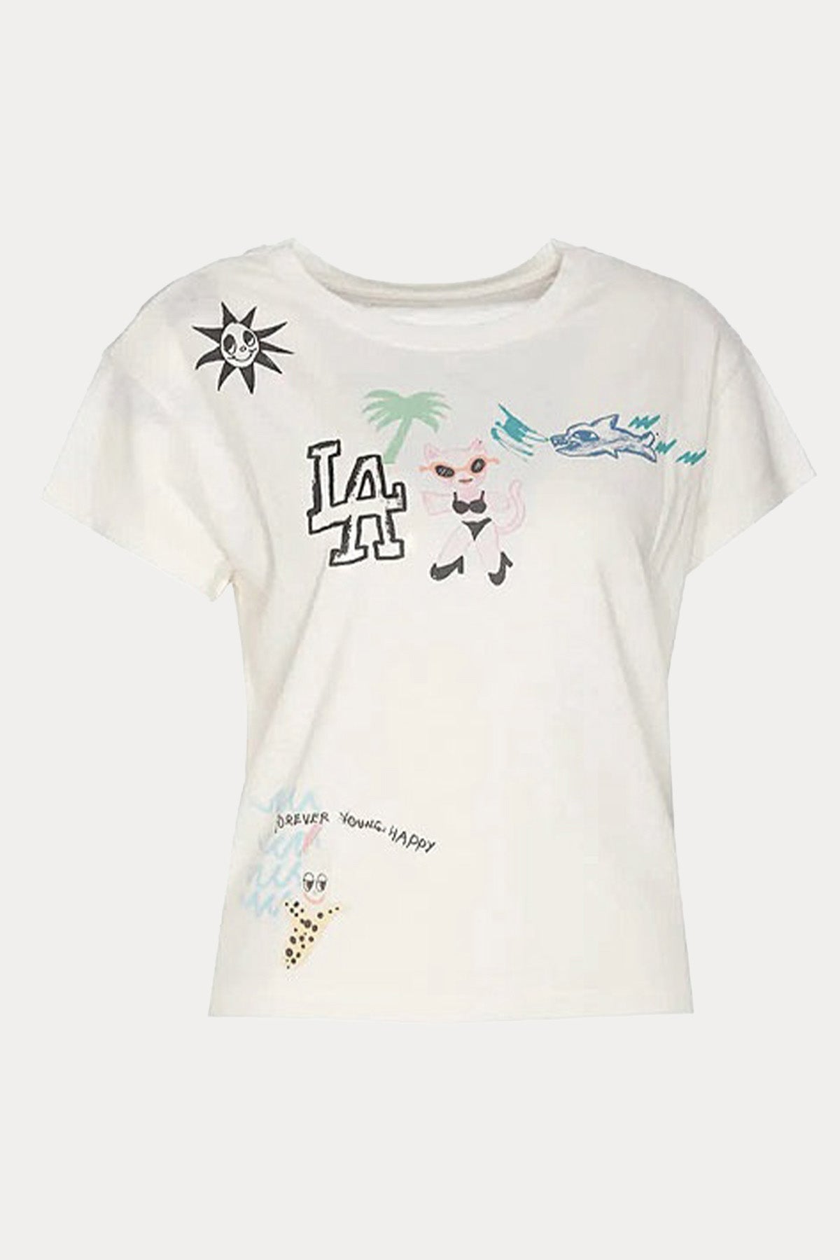 Zadig & Voltaire Yuvarlak Yaka Logolu Keten T-shirt