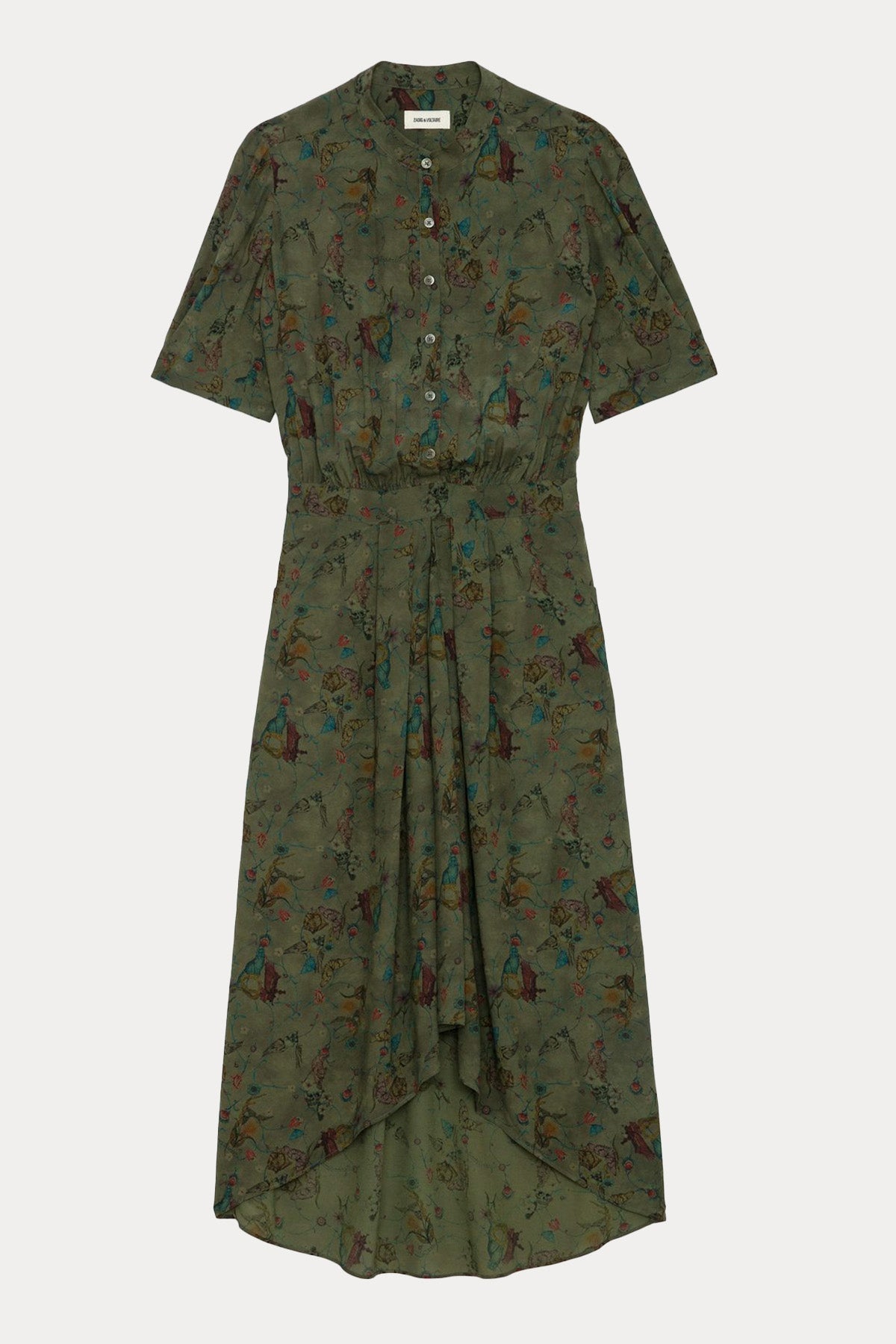 Zadig & Voltaire Hakim Yaka Desenli Midi Elbise