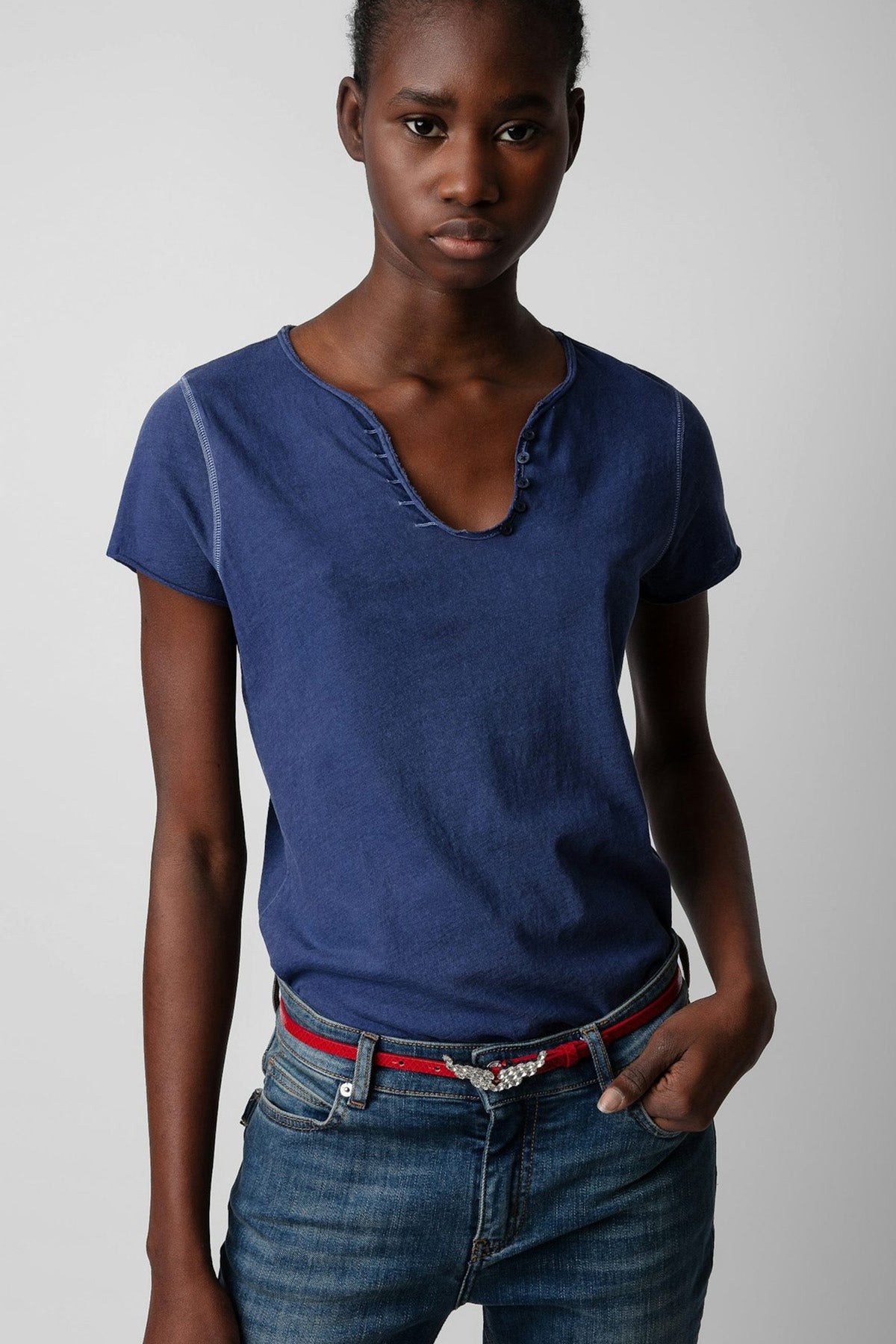 Zadig & Voltaire Yuvarlak V Yaka Sırtta Logolu T-shirt