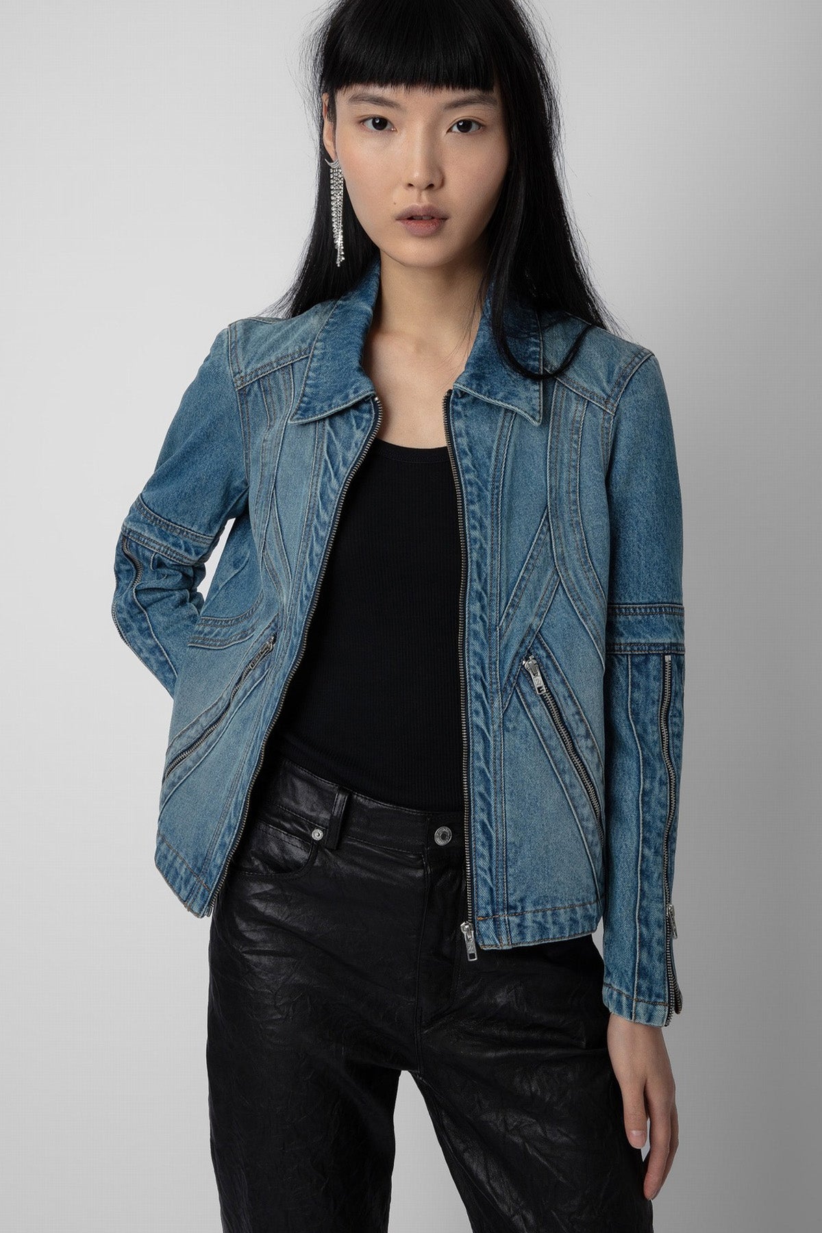 Zadig & Voltaire Fermuar Detaylı Denim Ceket