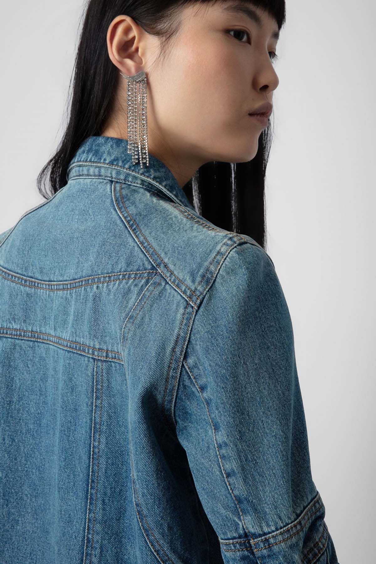 Zadig & Voltaire Fermuar Detaylı Denim Ceket