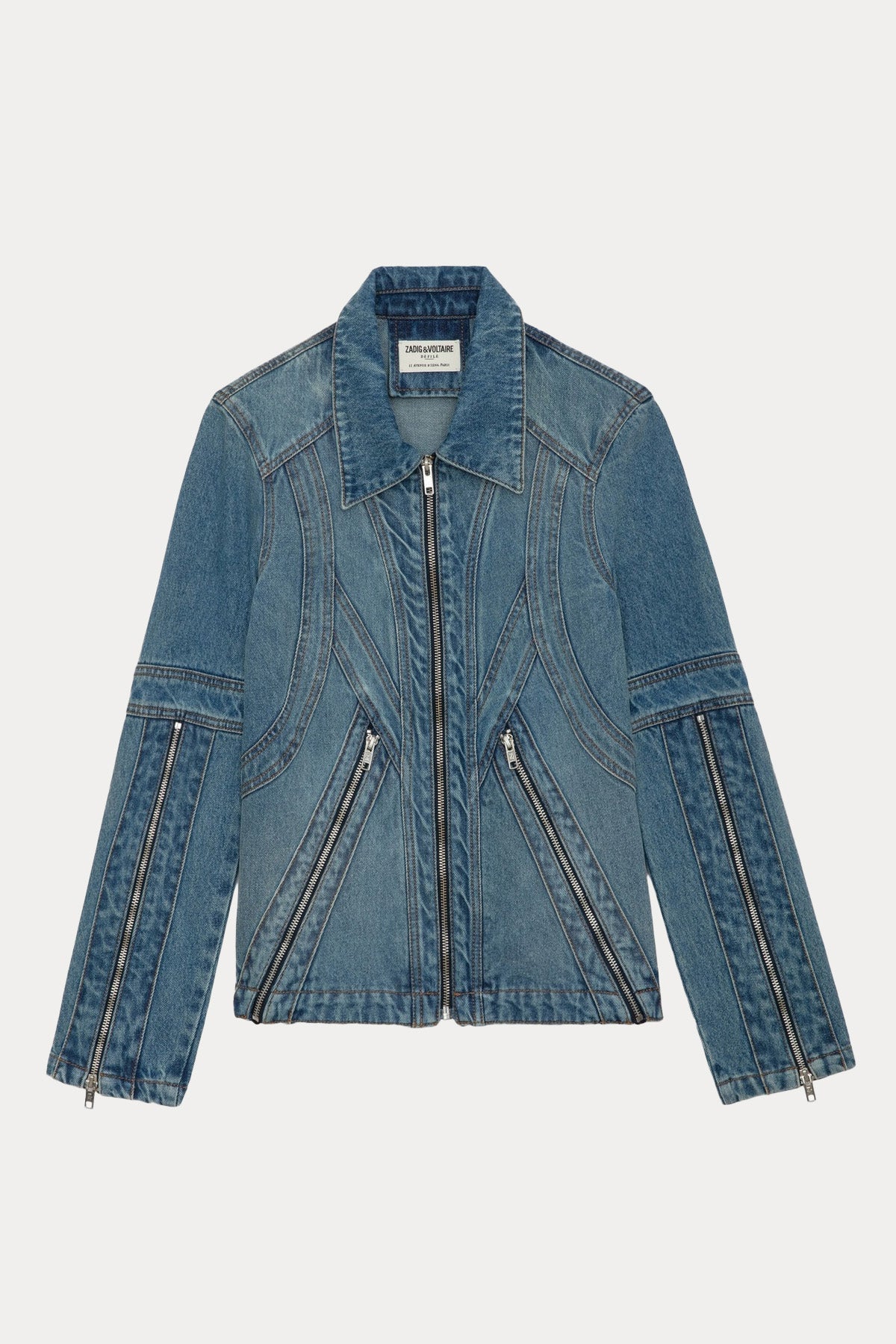 Zadig & Voltaire Fermuar Detaylı Denim Ceket