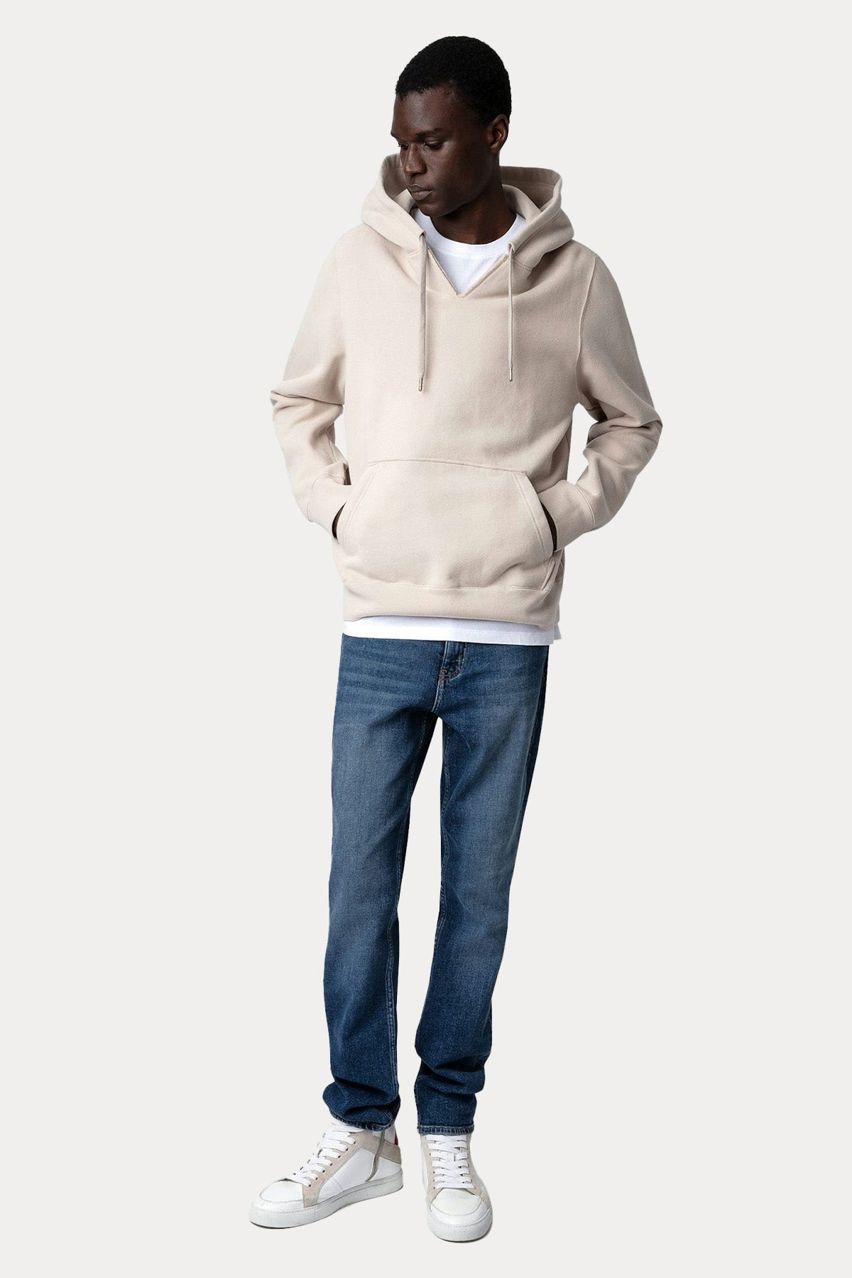 Zadig & Voltaire V Yaka Sırtta Logolu Kapüşonlu Sweatshirt