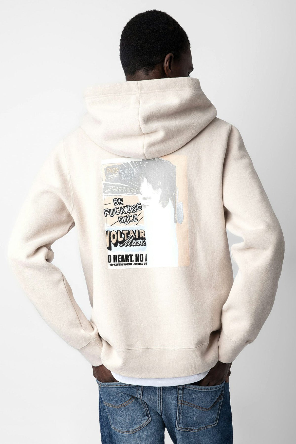 Zadig & Voltaire V Yaka Sırtta Logolu Kapüşonlu Sweatshirt