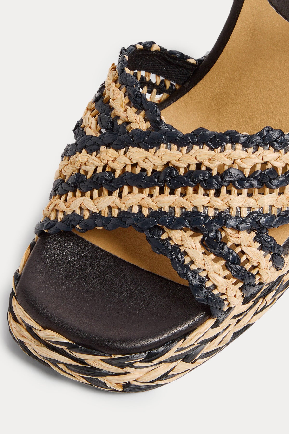 Castaner Vicen Deri Detaylı Topuklu Hasır Örgü Küt Burunlu Sandalet