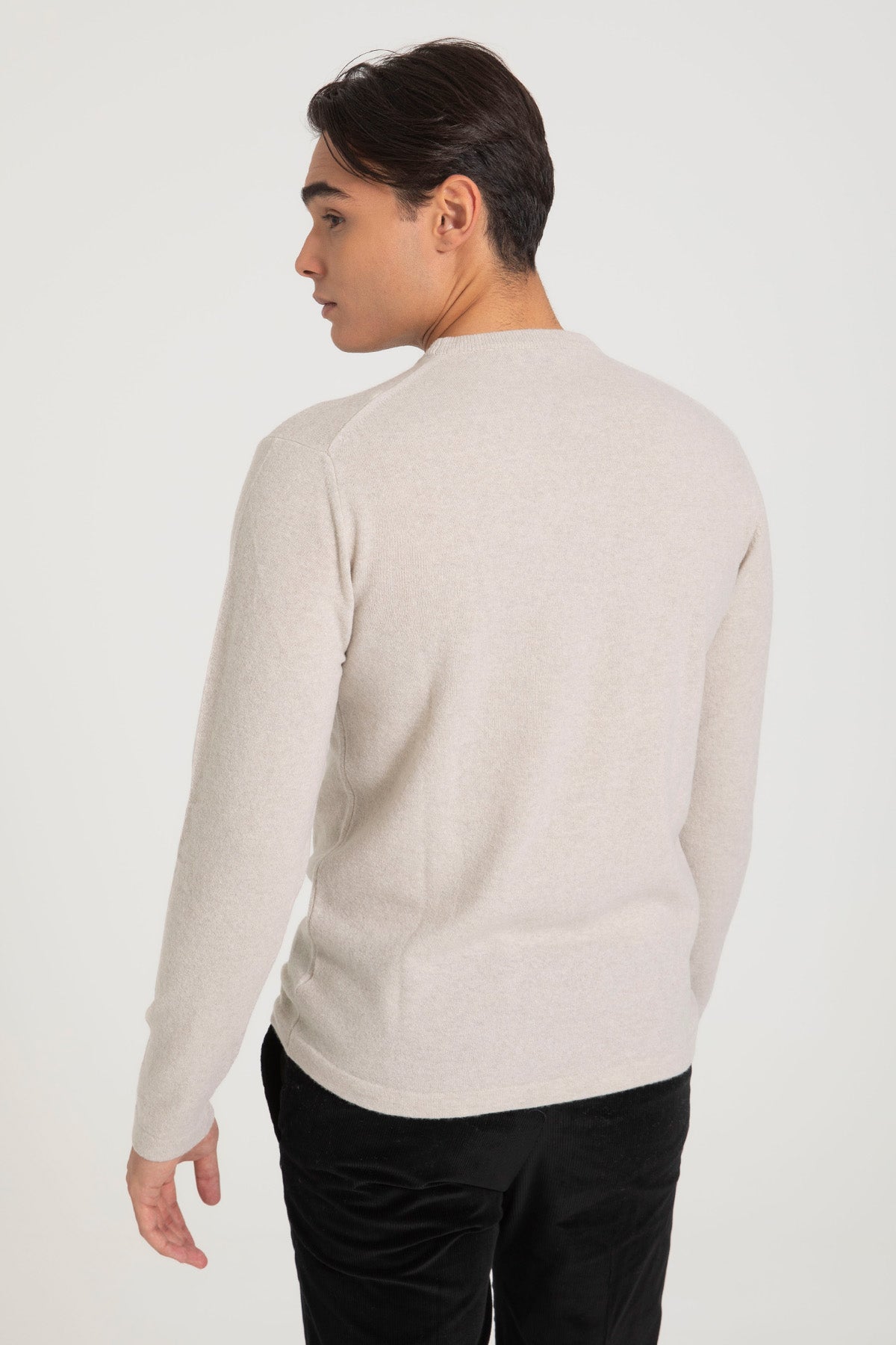 Manifattura Yuvarlak Yaka Kaşmir Yün Örgü Triko