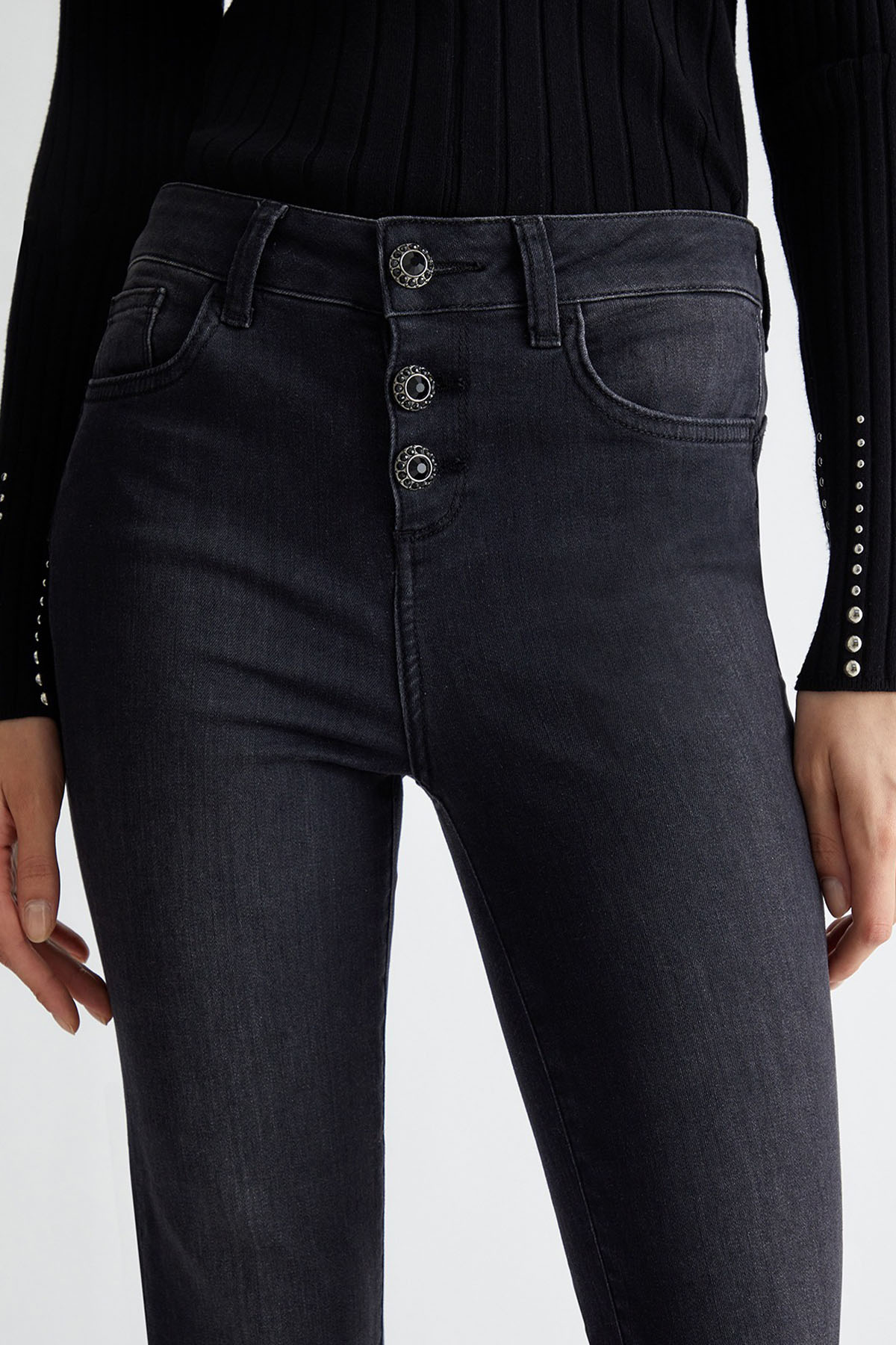 Liu Jo Slim Fit Yüksek Bel Crop Paça Jeans-Jeans-Libas