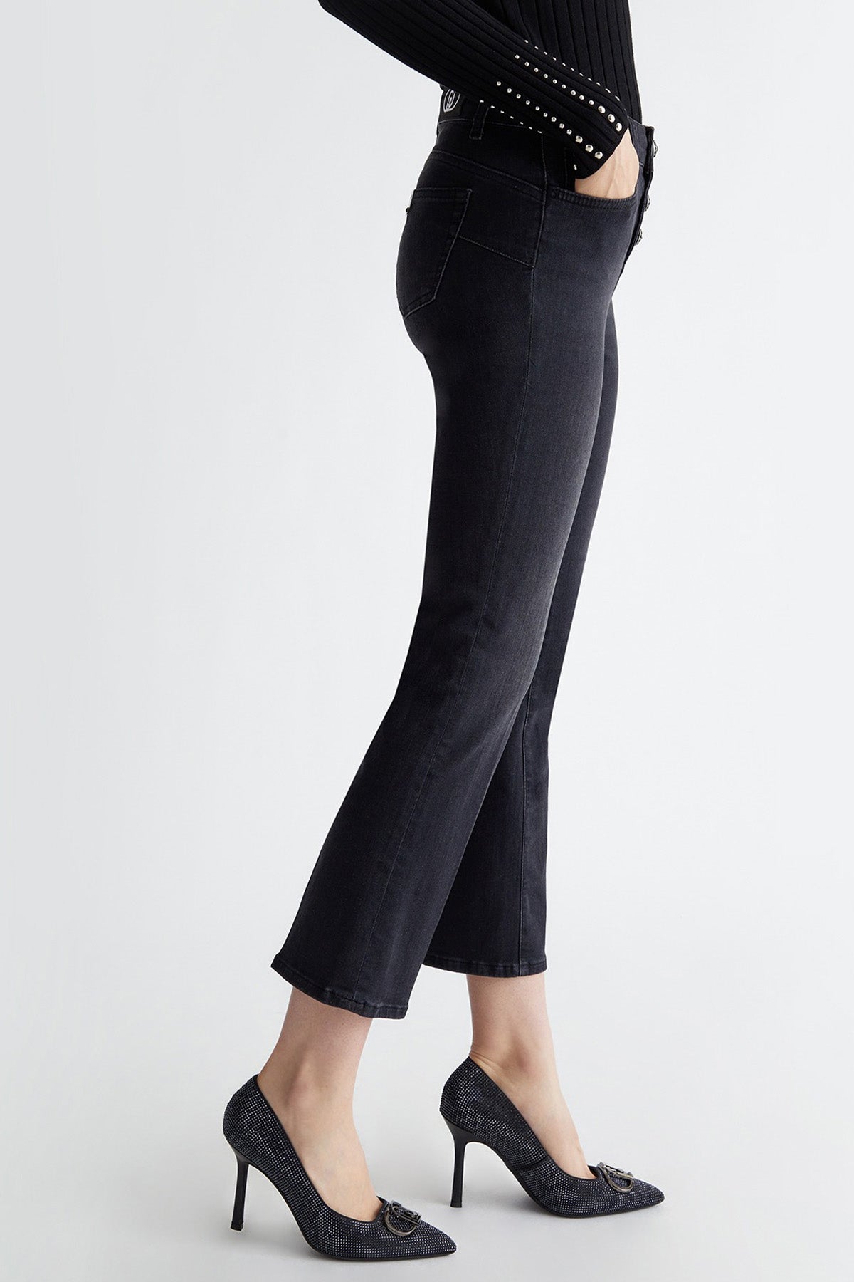 Liu Jo Slim Fit Yüksek Bel Crop Paça Jeans-Jeans-Libas