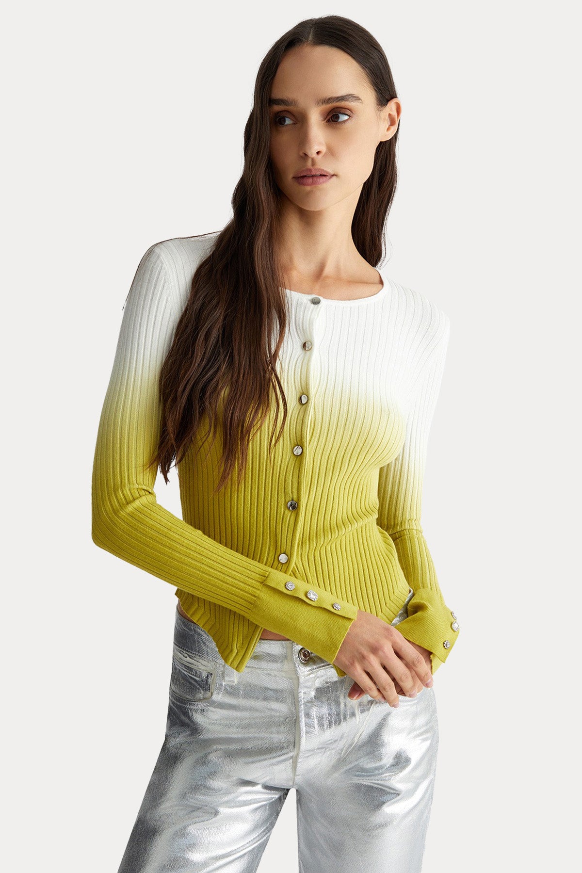 Liu Jo Degrade Renk Geçişli Örgü Triko Ceket