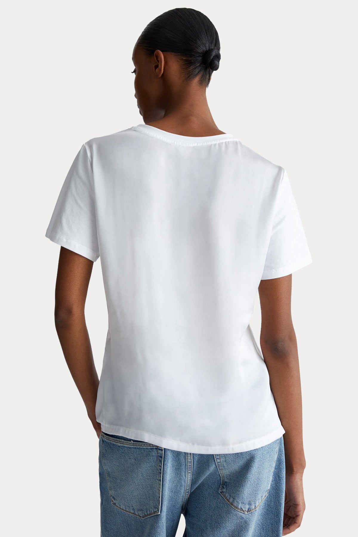 Liu Jo Yuvarlak Yaka Büzgü Logolu T-shirt-T-shirt-Libas