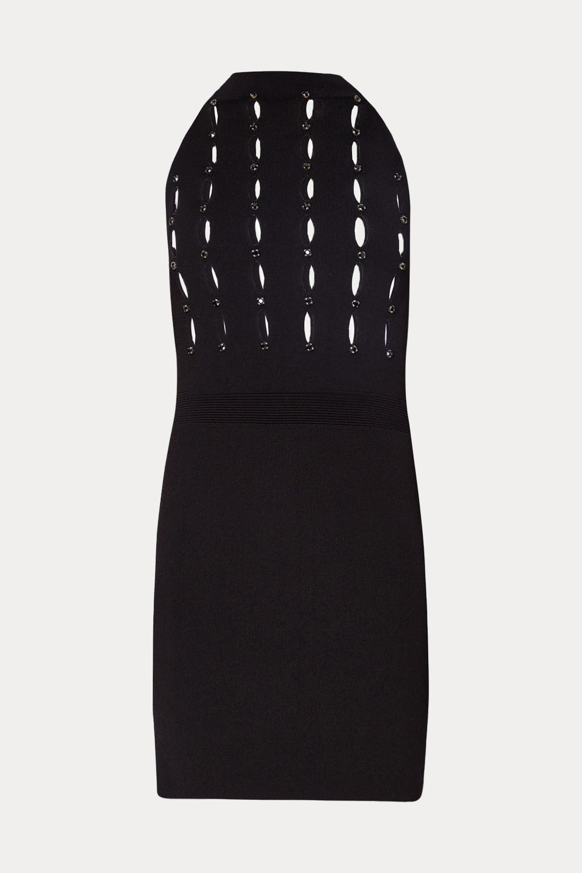 Liu Jo Taş Aksesuarlı Bölmeli İnce Örgü Mini Elbise