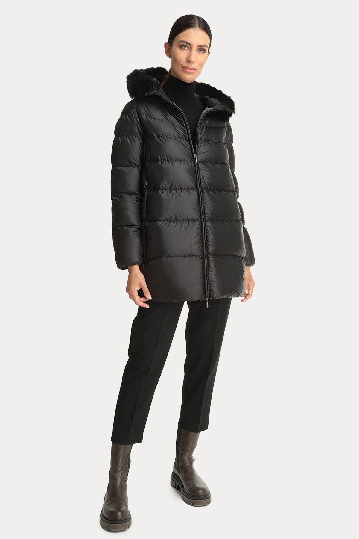 Hetrego Hanna Kürklü Kapüşonlu Puffer Mont
