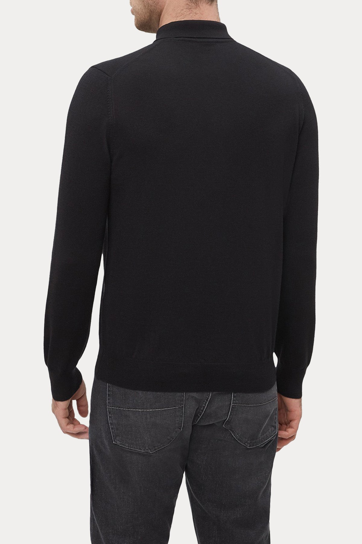Gran Sasso Slim Fit Polo Yaka İnce Örgü Yün Triko-Triko-Libas