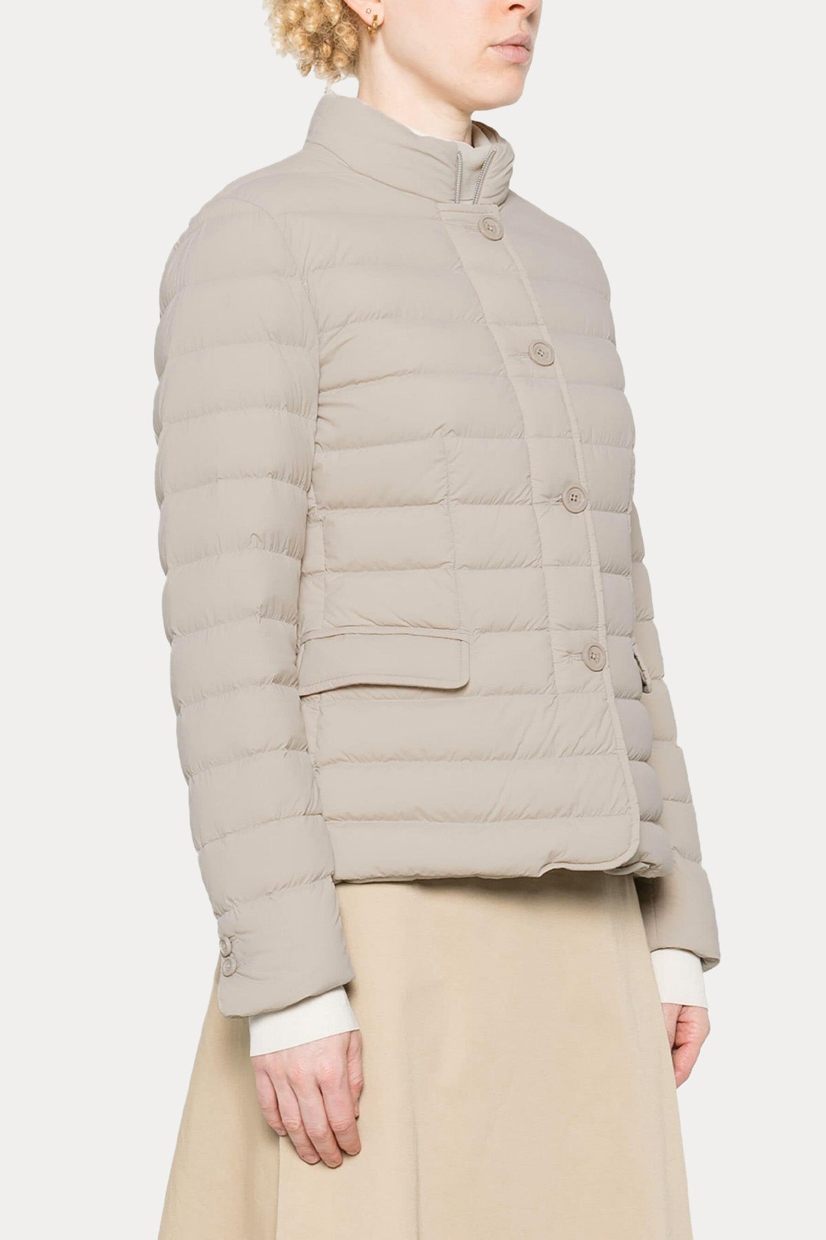 Herno Dik Yaka Puffer Mont Ceket-Mont-Libas