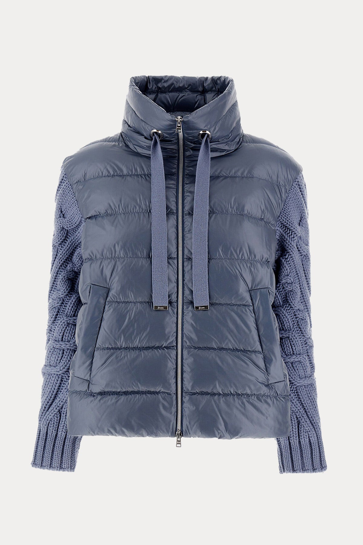 Herno Örgü Yün Kollu Dik Yaka Mont