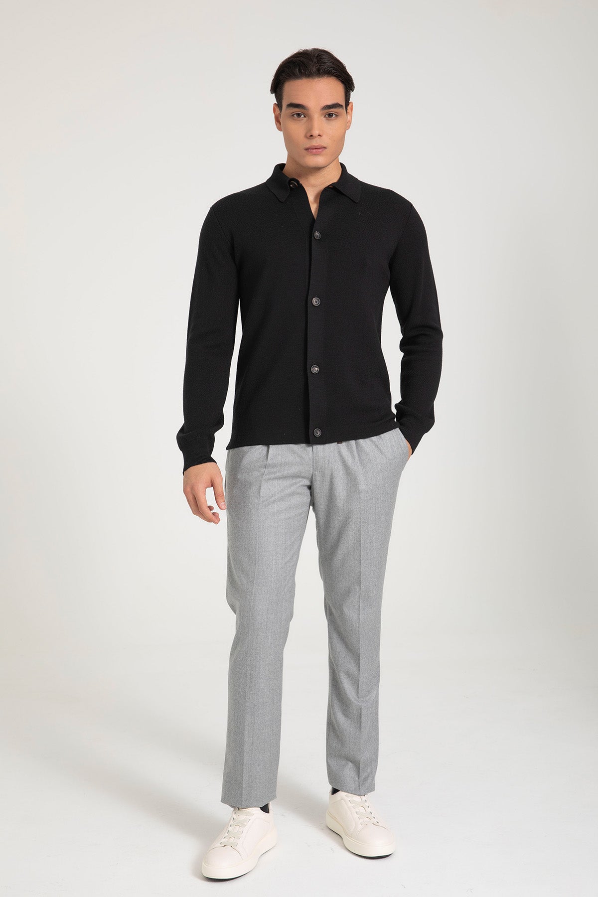 Fradi İnce Örgü Yün Triko Ceket