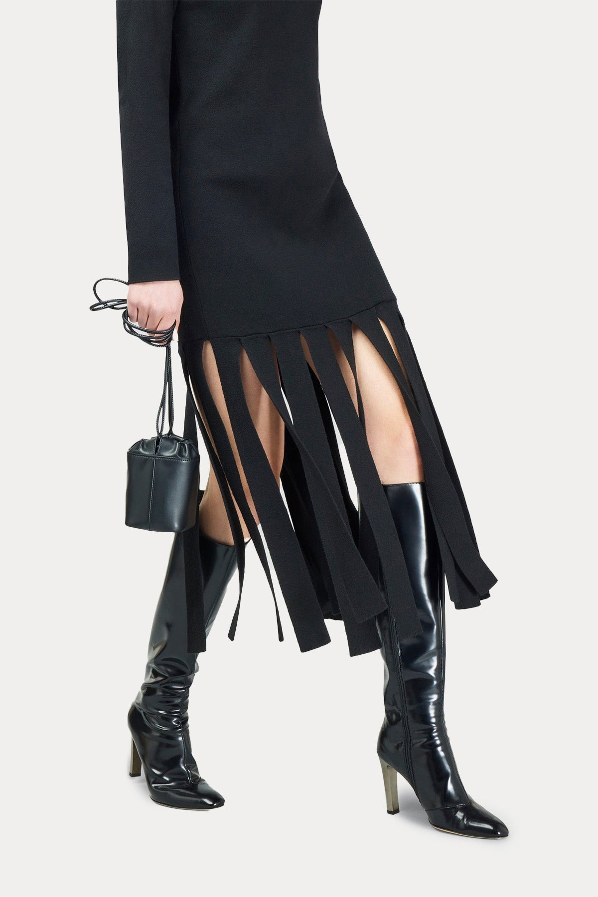 Semicouture Balıkçı Yaka Kaşmir Yün Midi Elbise