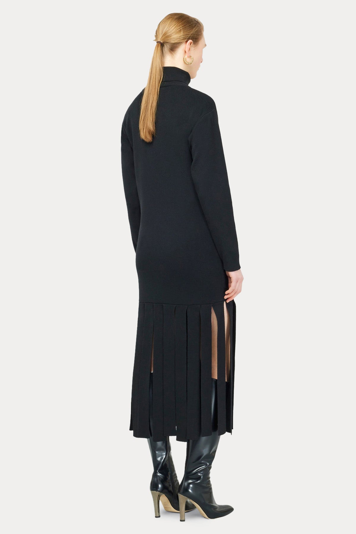 Semicouture Balıkçı Yaka Kaşmir Yün Midi Elbise