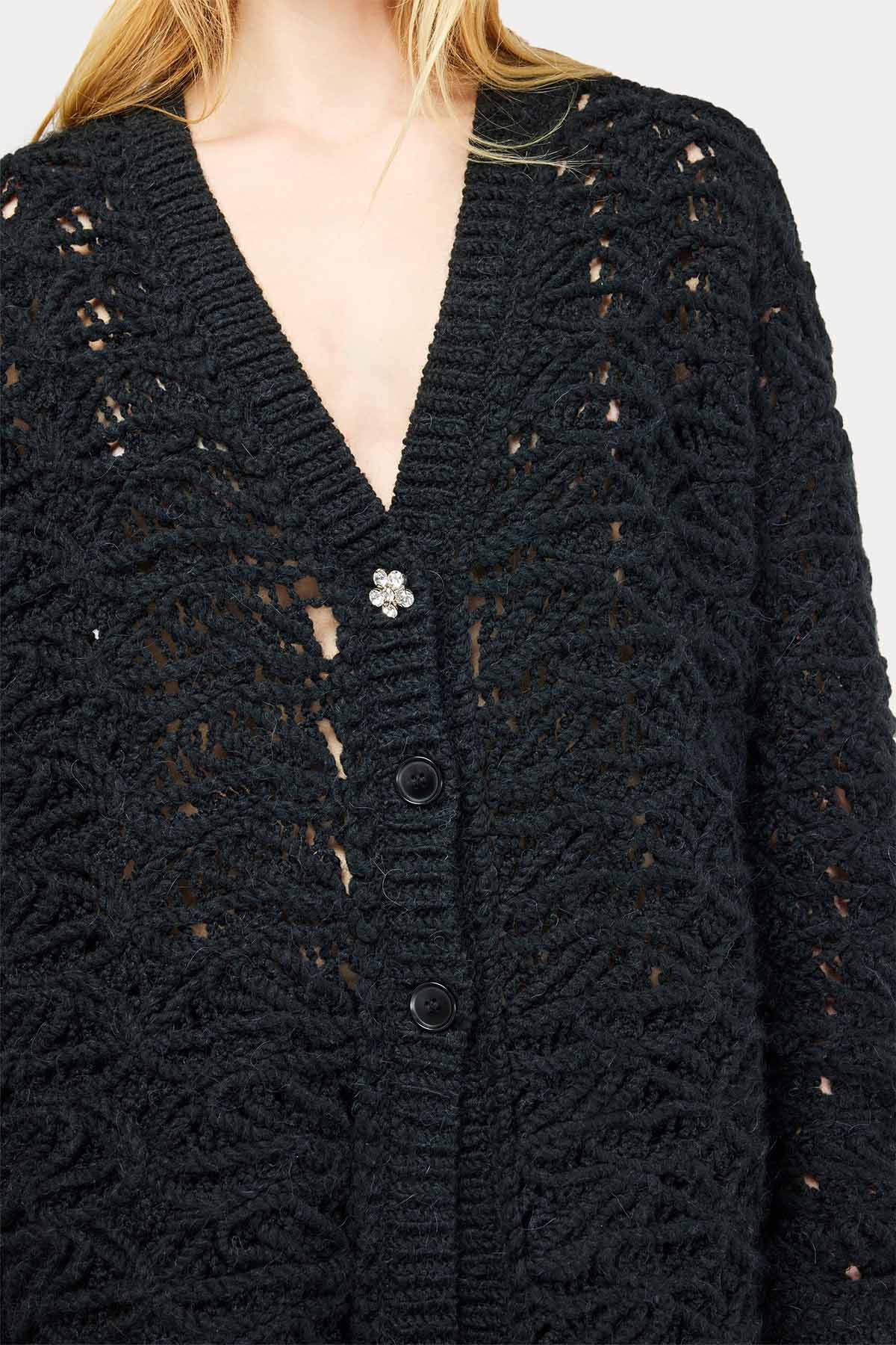 Semicouture Geniş Kesim Örgü Yün Ceket