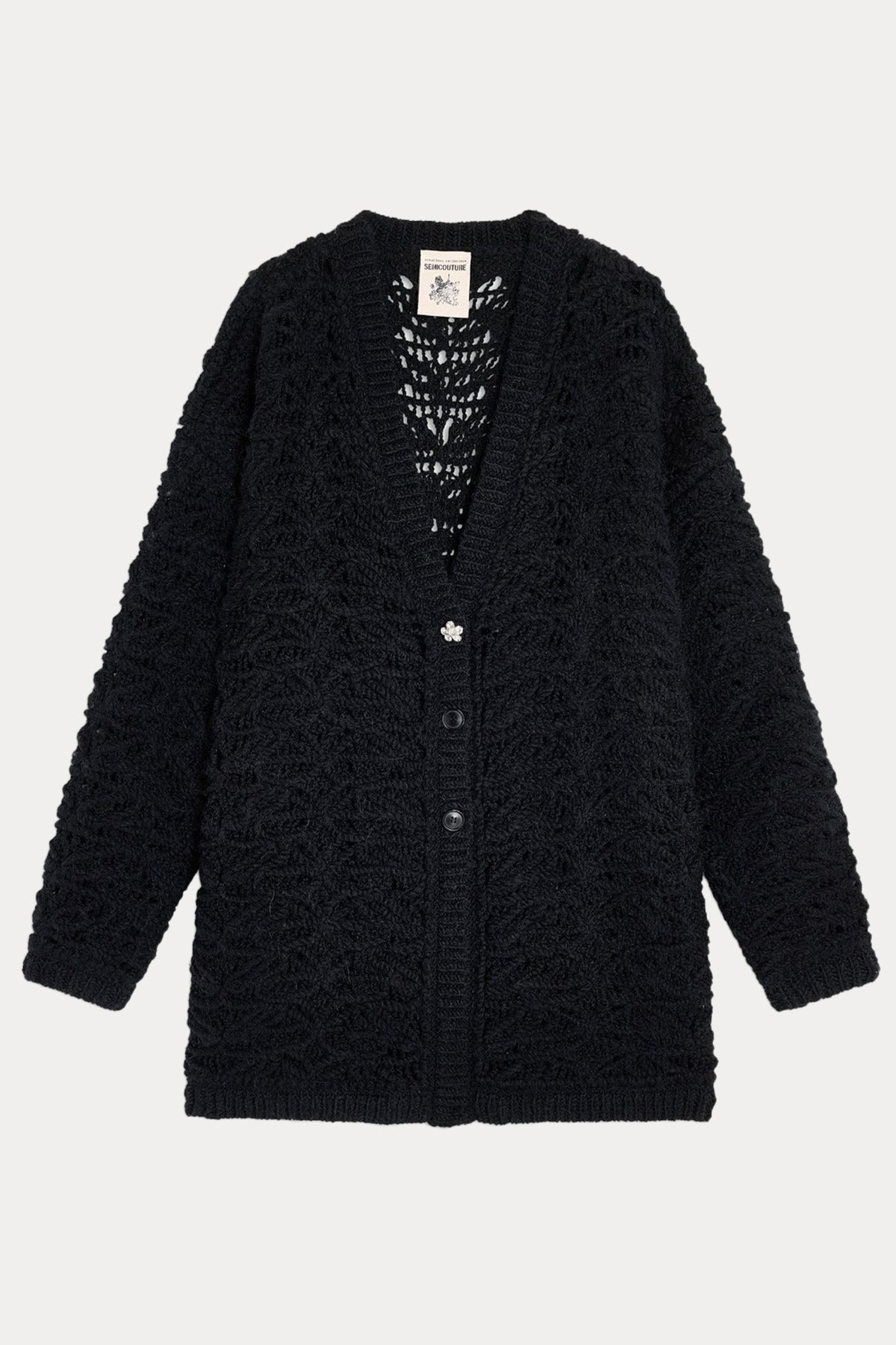 Semicouture Geniş Kesim Örgü Yün Ceket