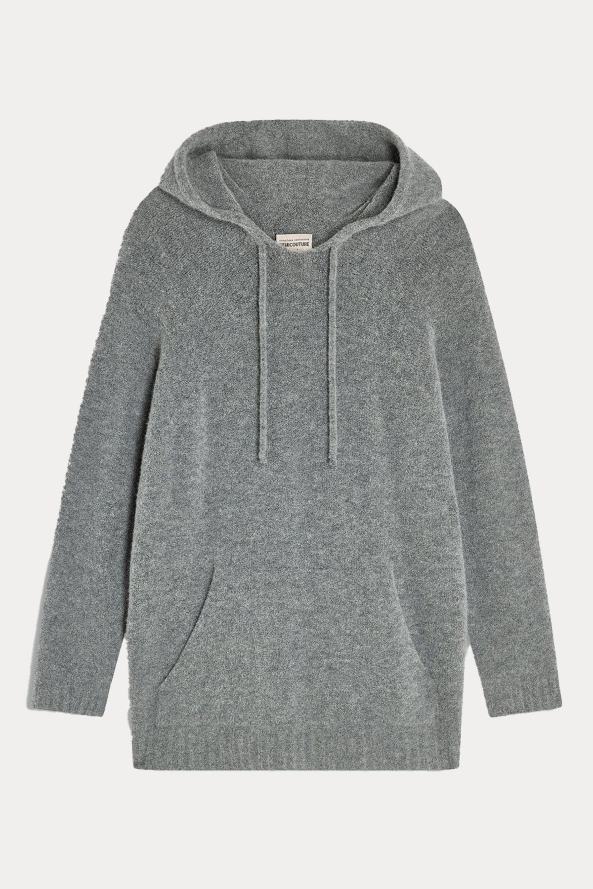 Semicouture Geniş Kesim Kapüşonlu Kaşmir Yün Polar Sweatshirt