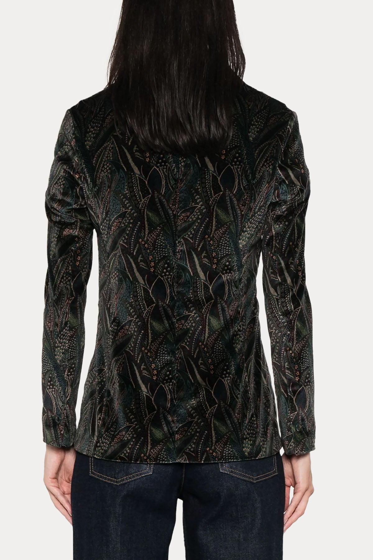 Circolo 1901 Desenli Kadife Blazer Ceket-Ceket-Libas