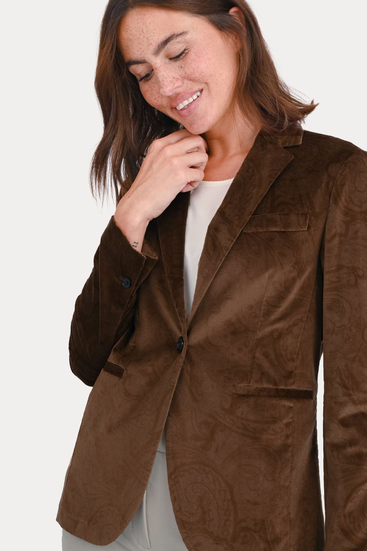 Circolo 1901 Pailsey Desenli Blazer Ceket-Ceket-Libas