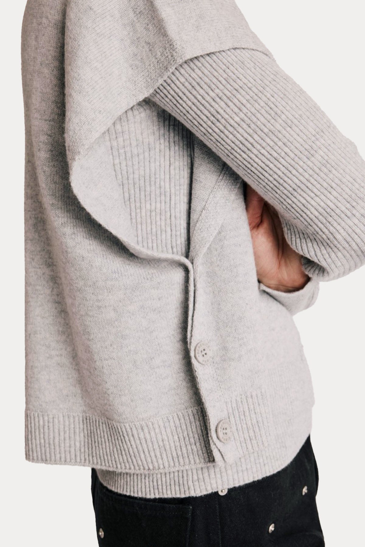 Berenice Anatole Çift Katmalı Kaşmir Örgü Yün Triko