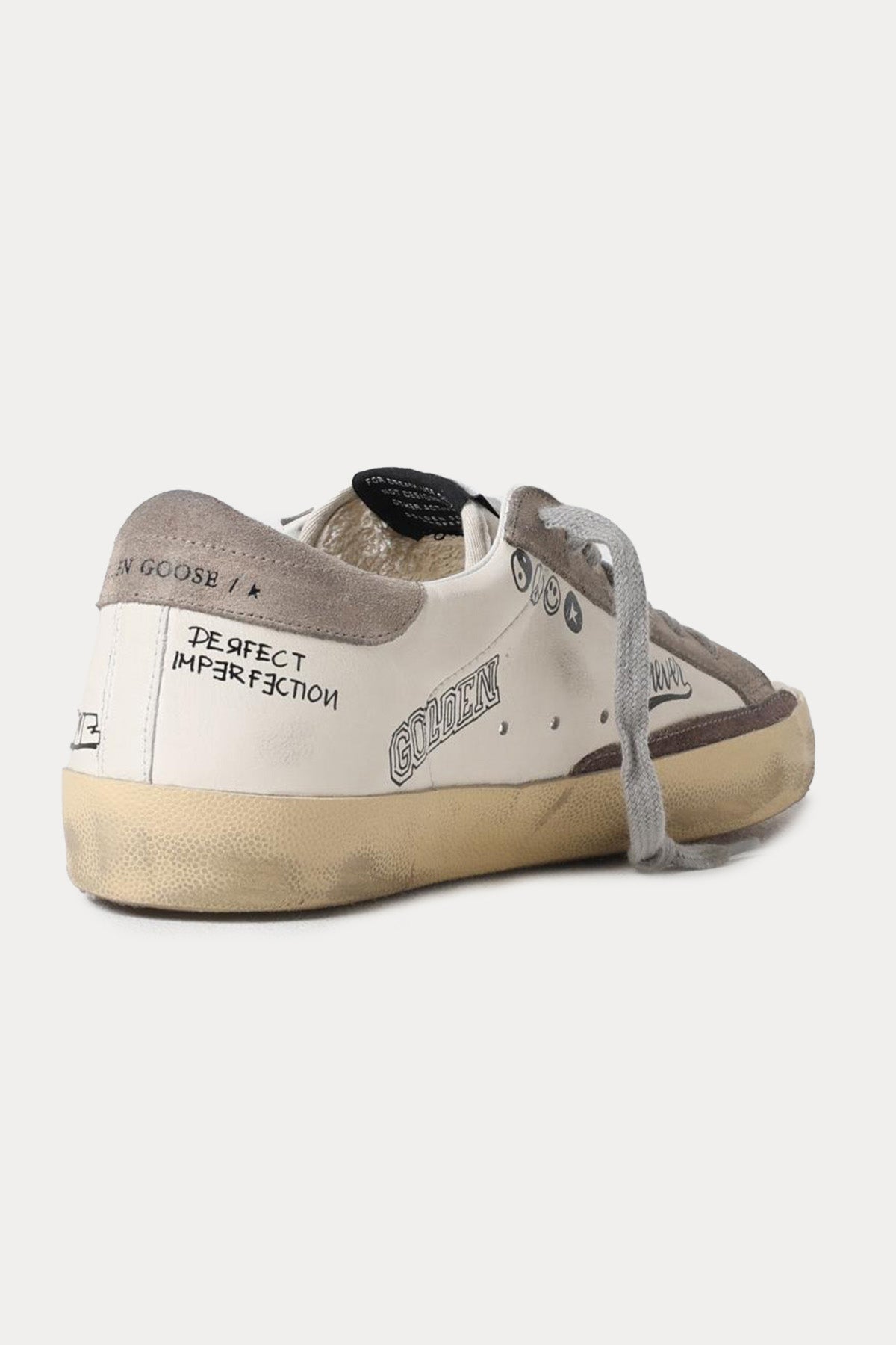 Golden Goose Super-Star Grafik Baskılı Deri Sneaker Ayakkabı-Ayakkabı-Libas