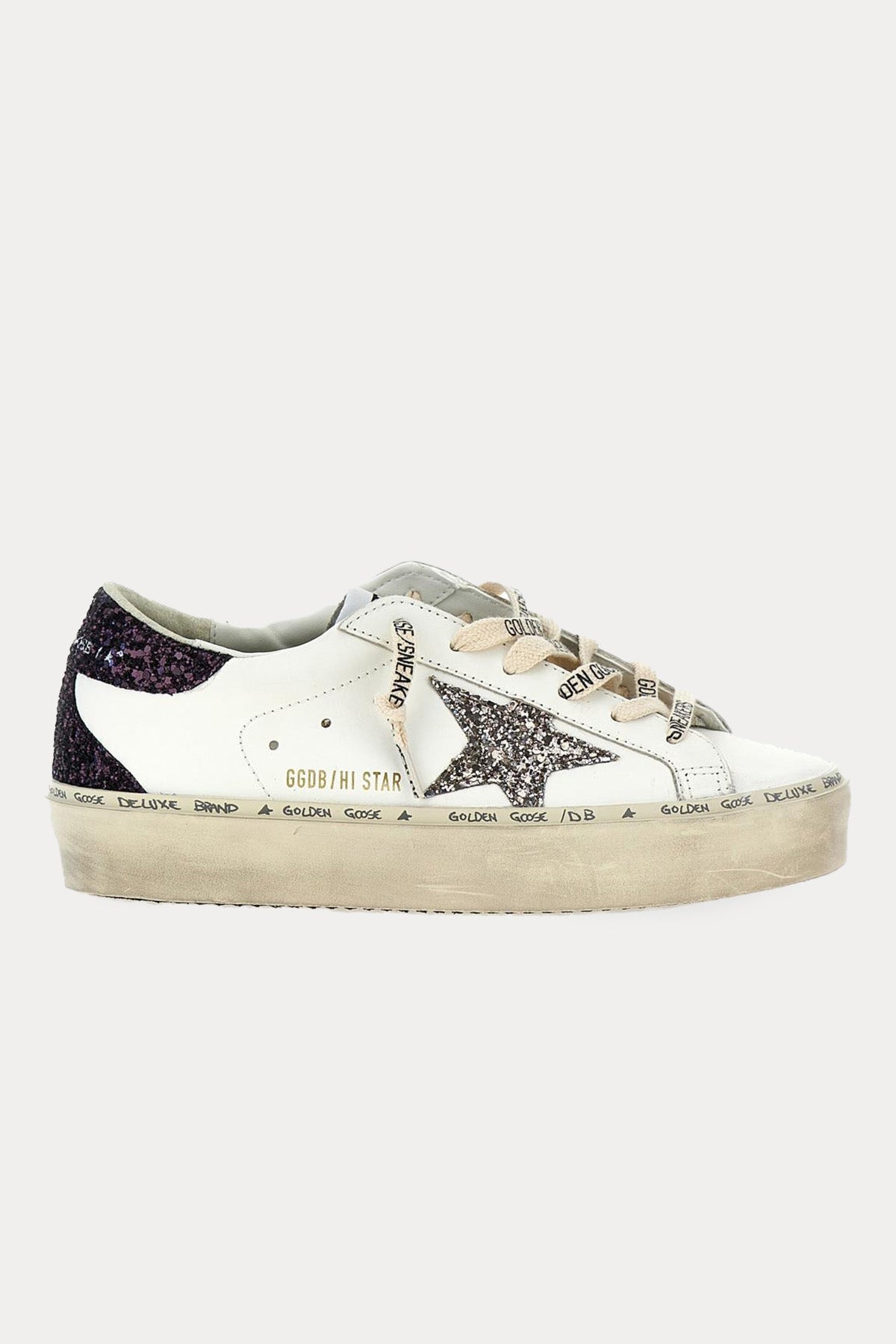 Golden Goose Hi-Star Payetli Deri Sneaker Ayakkabı