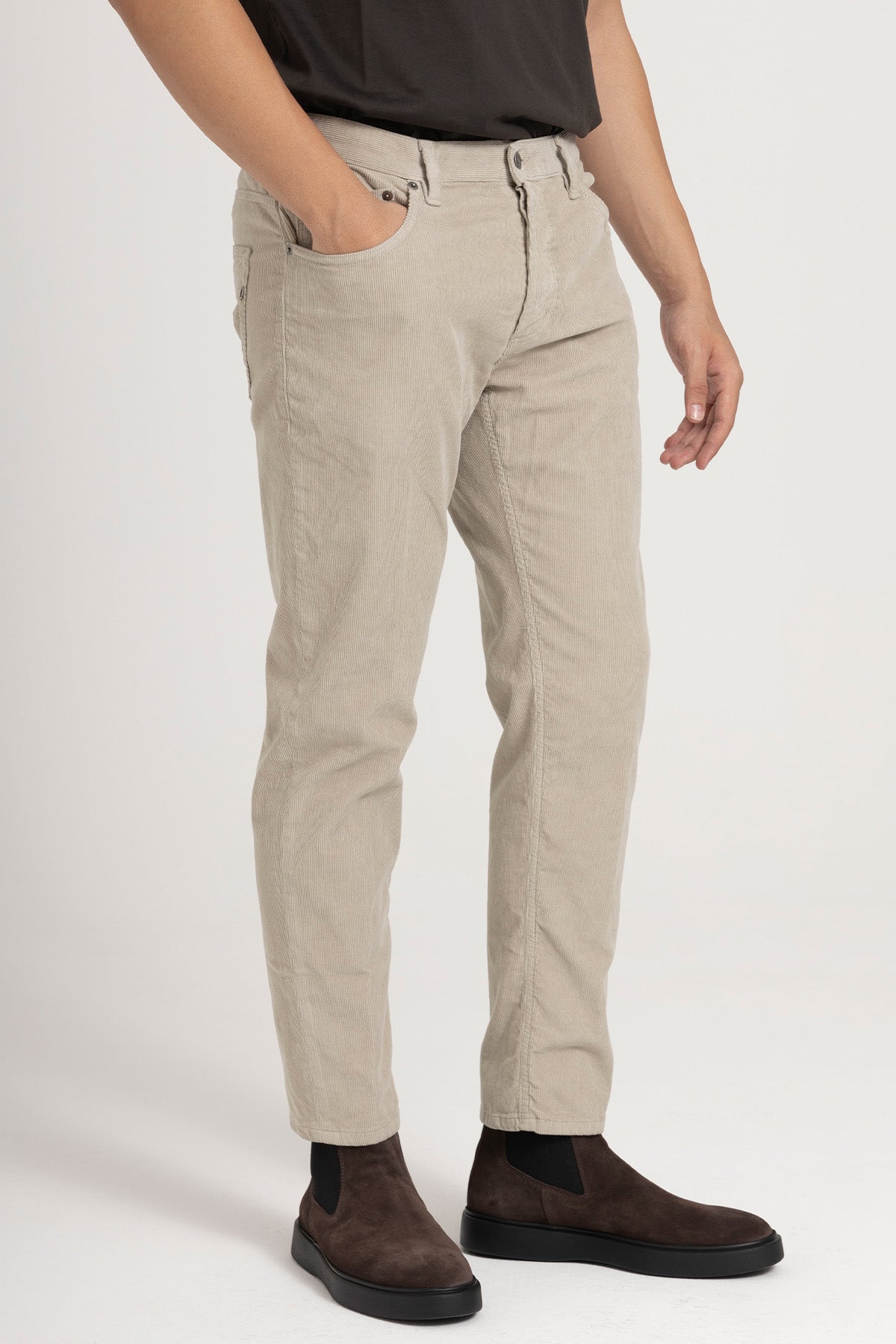 Dondup Brighton Carrot Fit Fitilli Kadife Pantolon-Pantolon-Libas